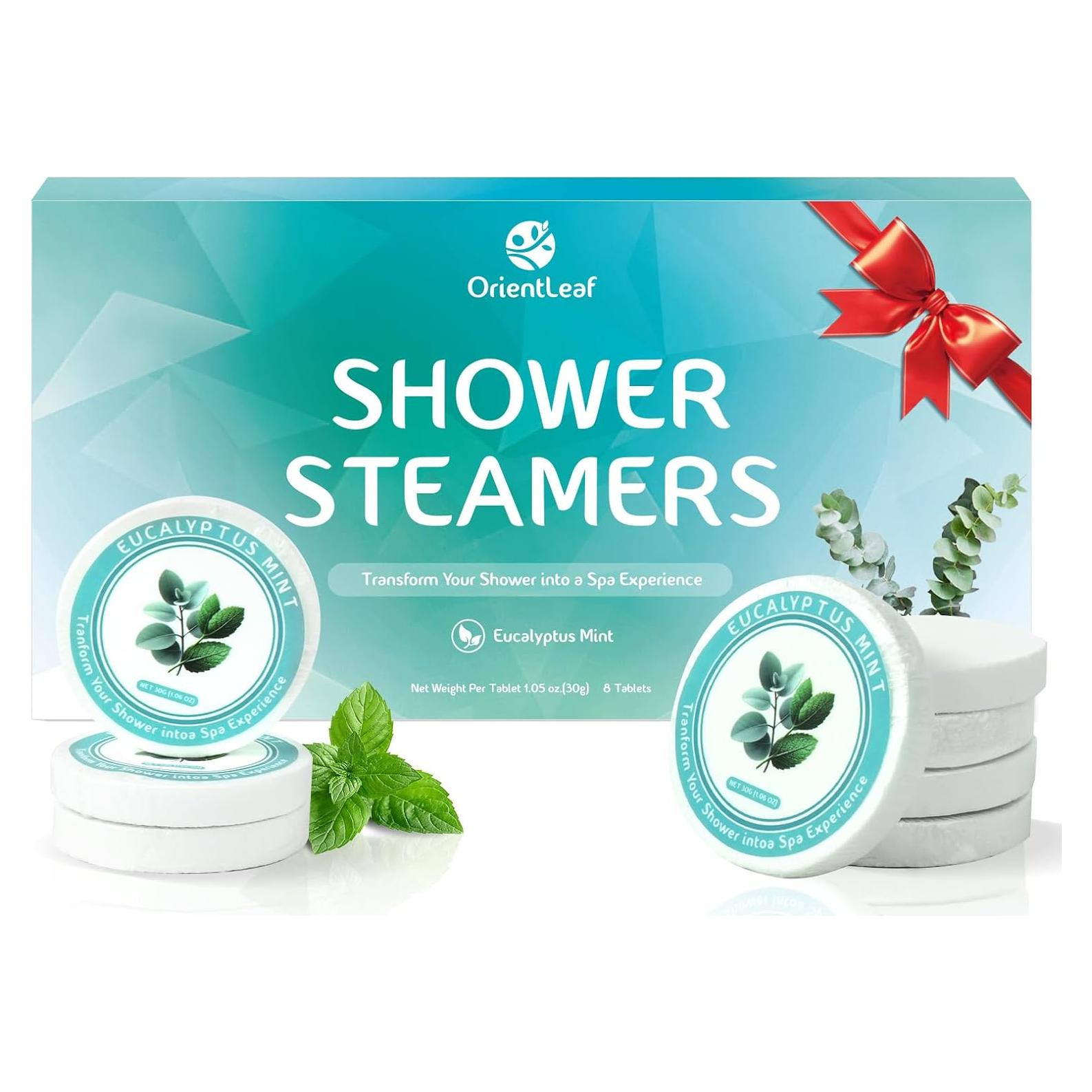 Bombas de Ducha Aromaterapia Eucalipto Menta ORIENTLEAF - 8 Piezas