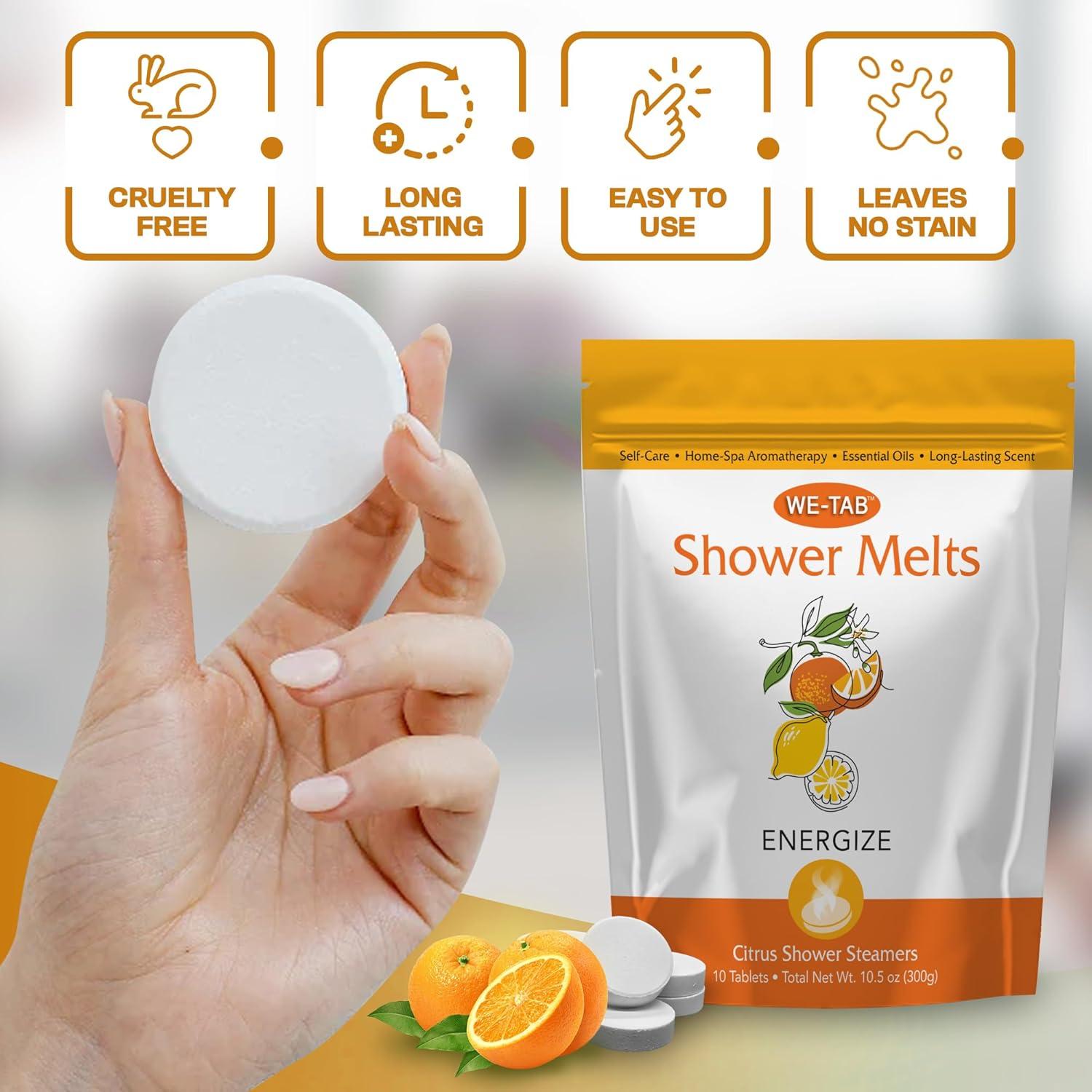 Tabletas de vapor para ducha We-Tab 10-pk con aromaterapia cítrica