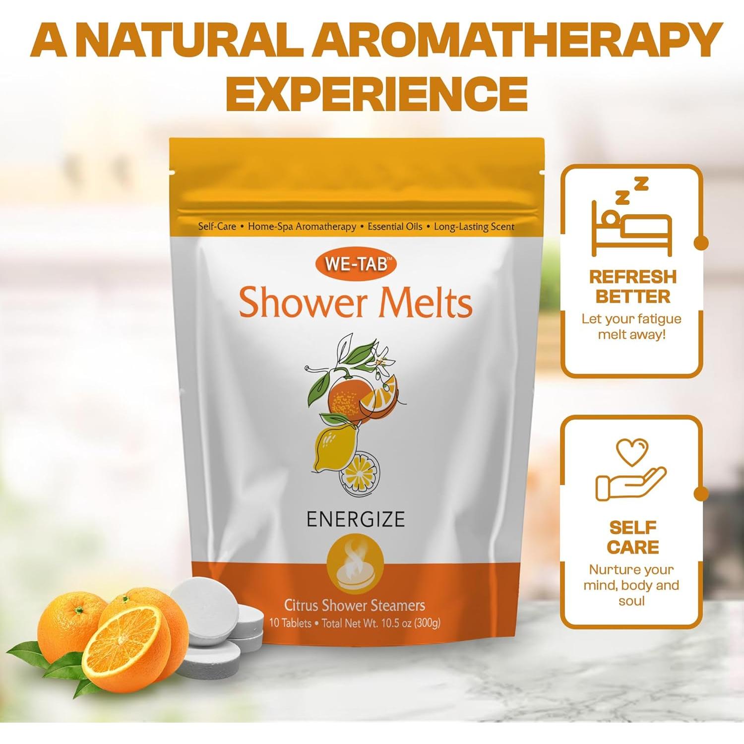 Tabletas de vapor para ducha We-Tab 10-pk con aromaterapia cítrica