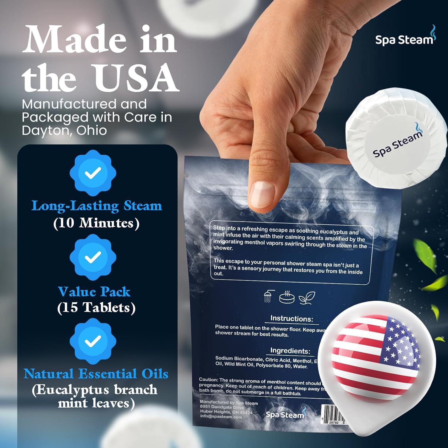 Bombas de Ducha Aromaterapia Eucalipto Menta - Set 15 Pzas