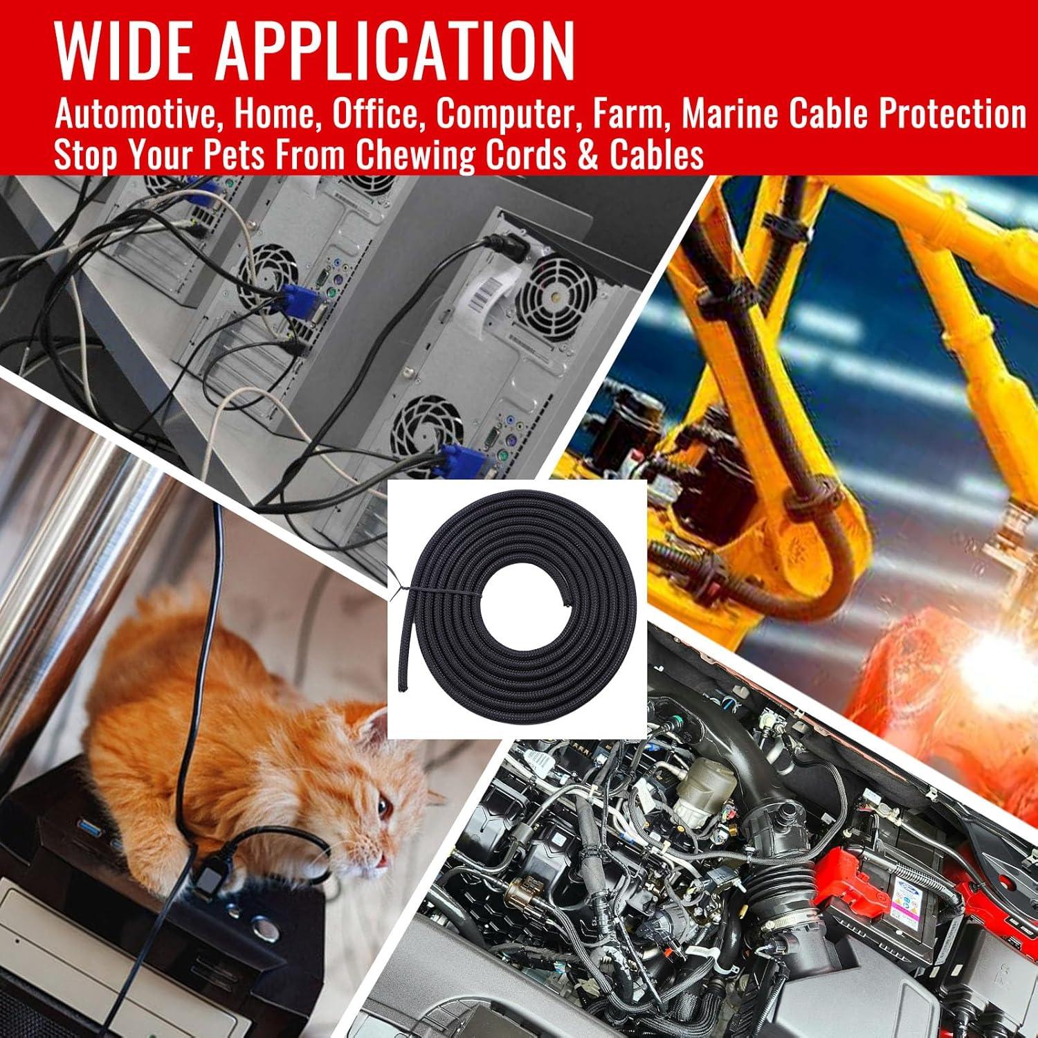 Funda de Cable Trenzado Flauzmann 1.27 cm x 3.05 m Negra