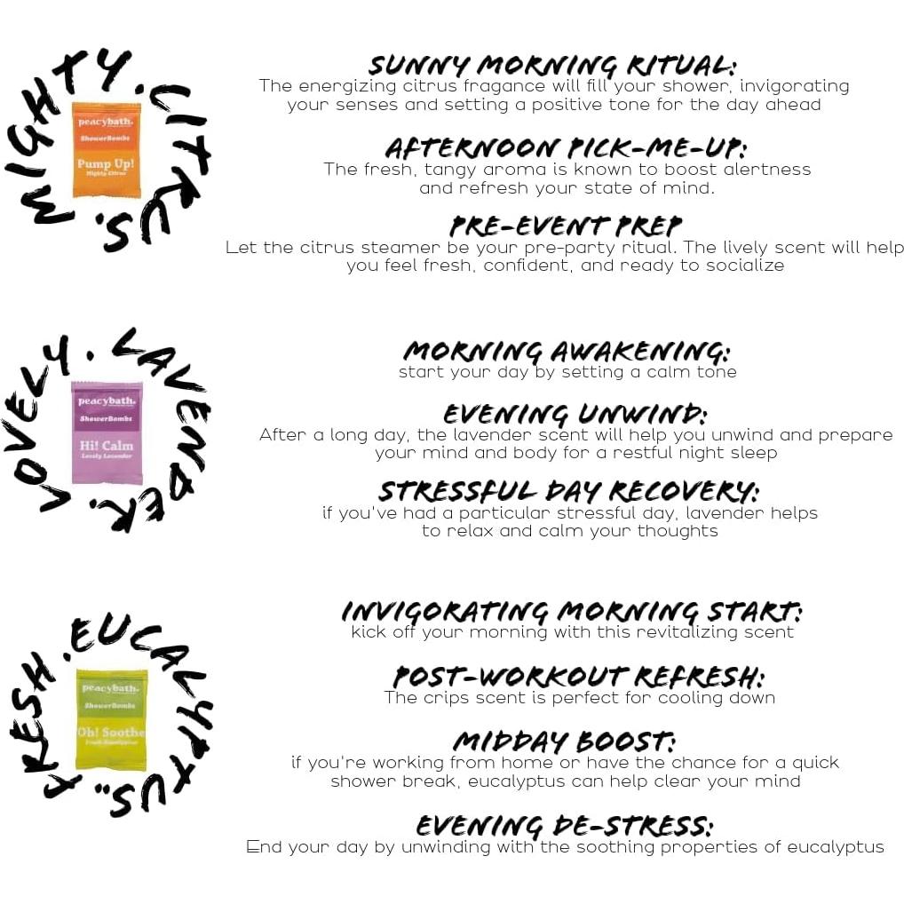 Pastillas de Vapor de Ducha Eucalipto PeacyBath - 24 Unidades