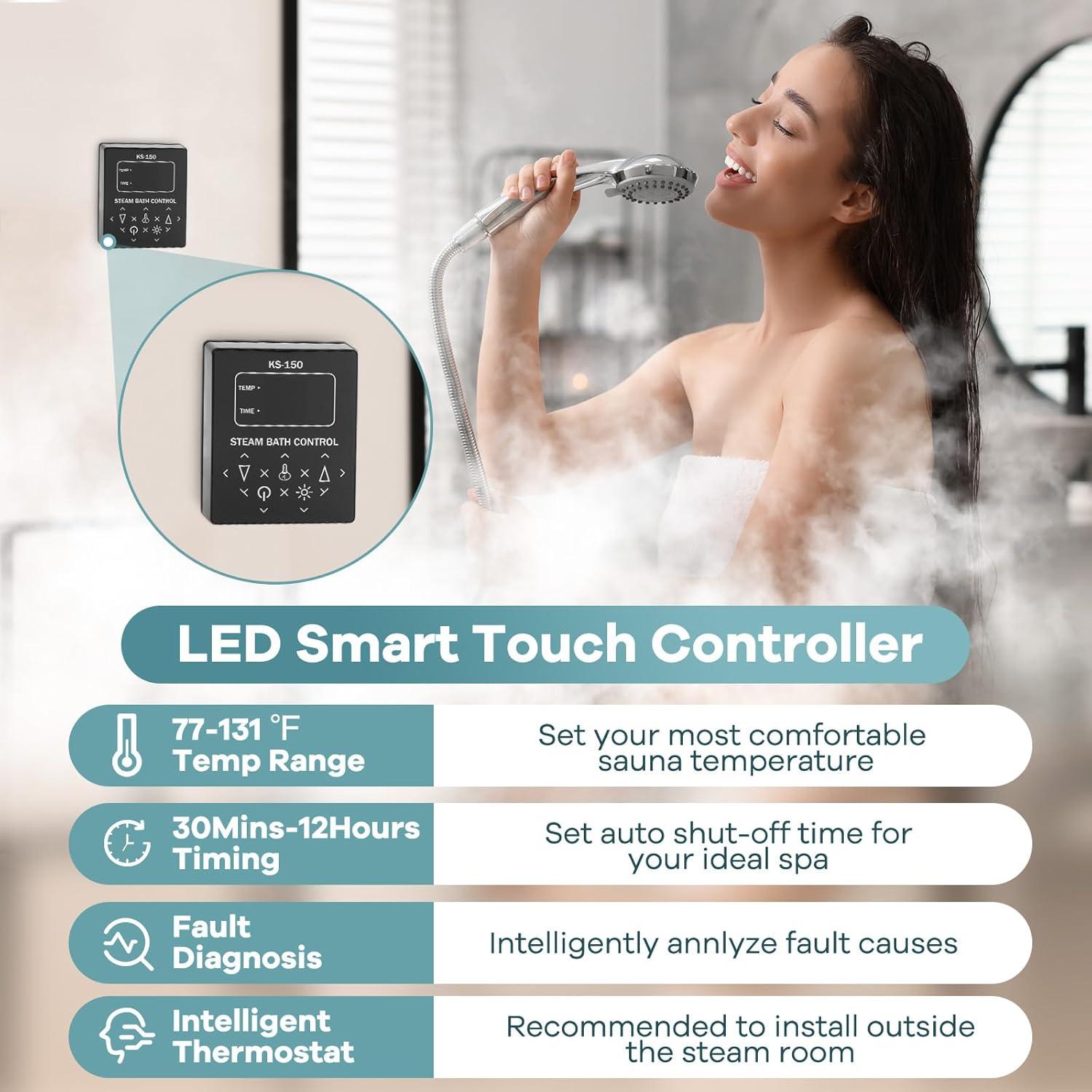 Generador de Vapor Dren KTrain 12KW para Ducha Spa 35-55°C