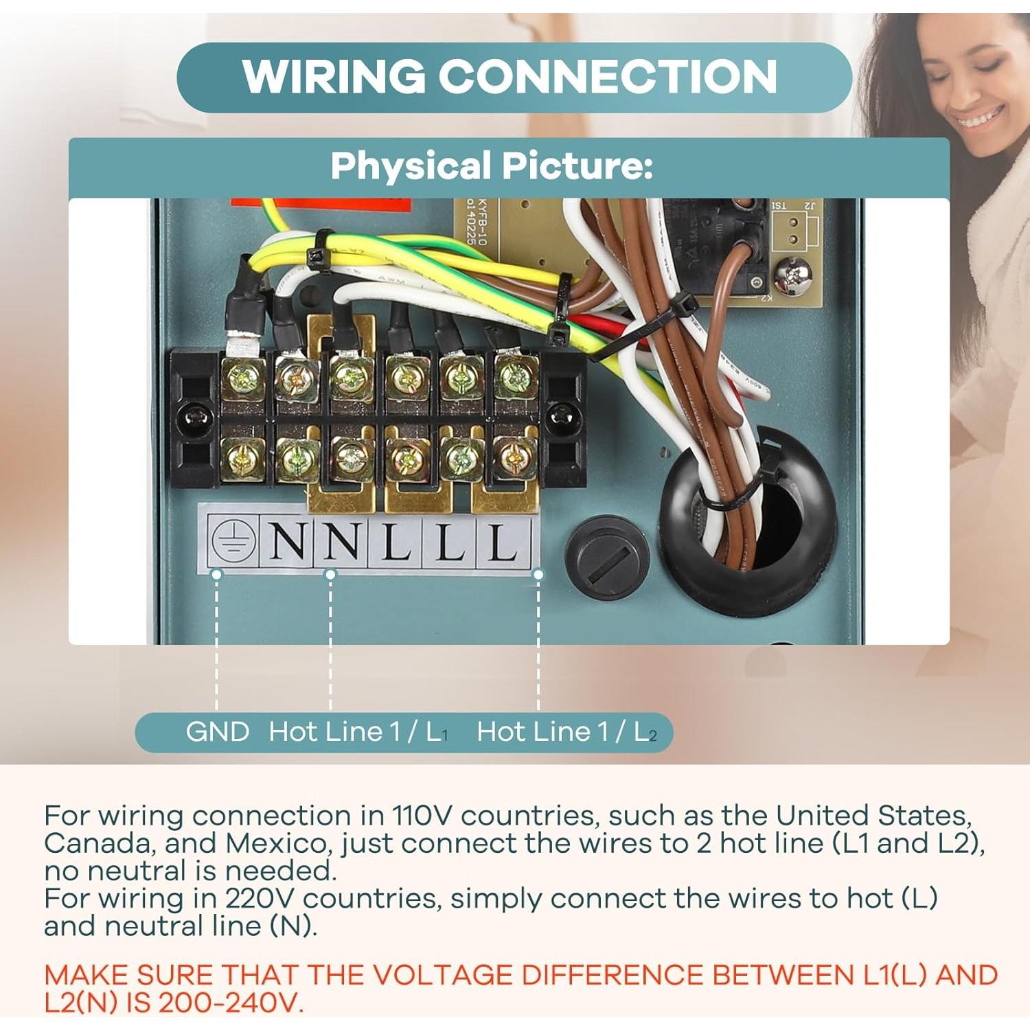 Generador de Vapor Dren KTrain 12KW para Ducha Spa 35-55°C