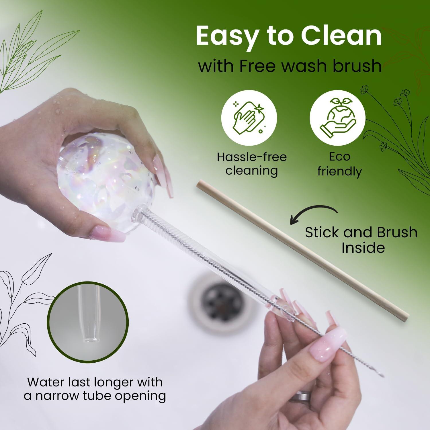 Esferas de Riego Automático de Vidrio Iridiscentes 2 Pcs