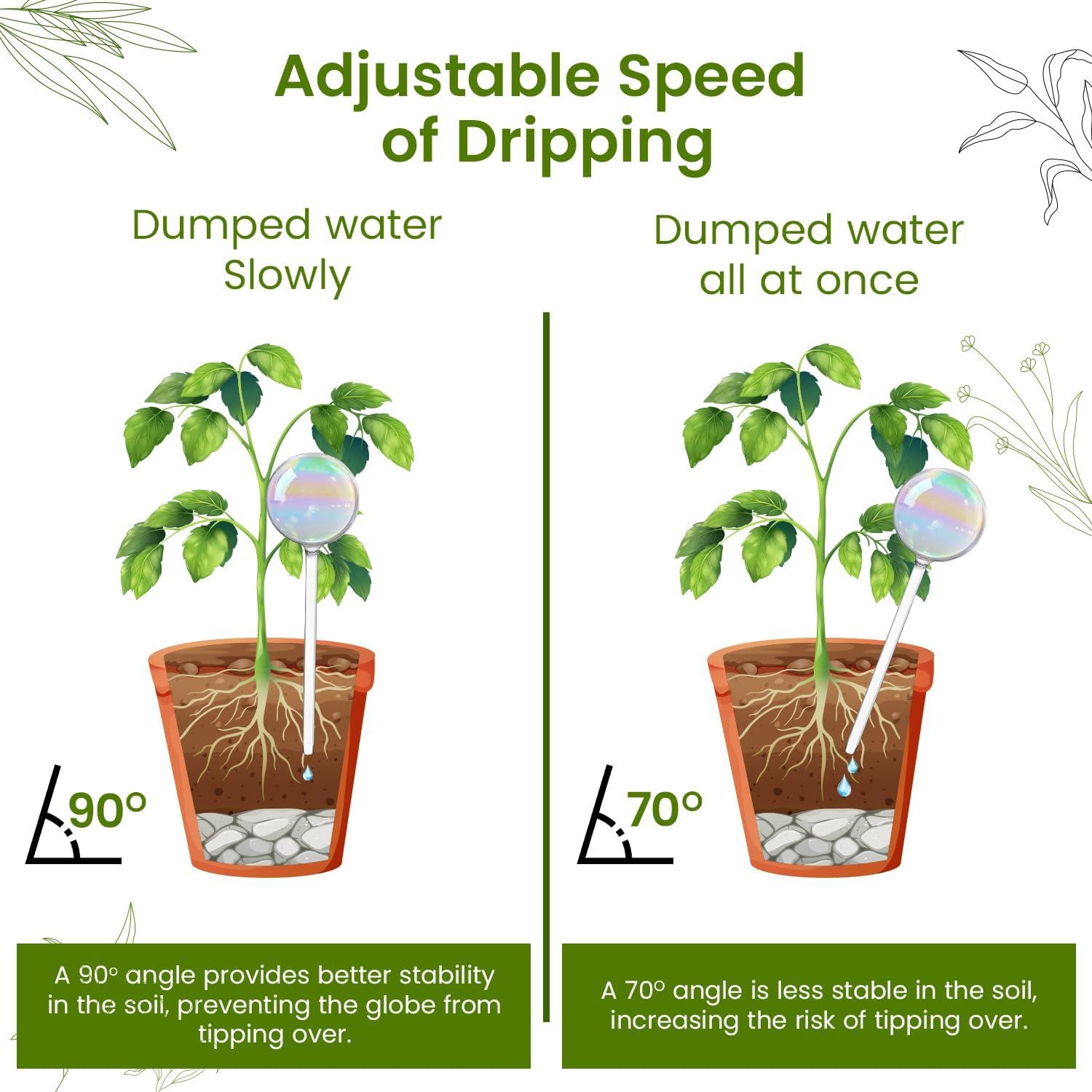 Esferas de Riego Automático de Vidrio Iridiscentes 2 Pcs