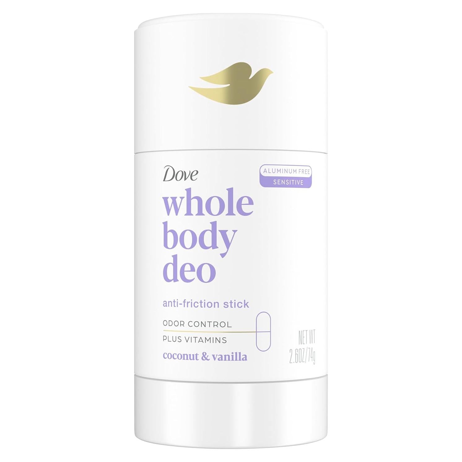 Dove Desodorante Corporal Anti-Fricción Coco y Vainilla 73.71 g