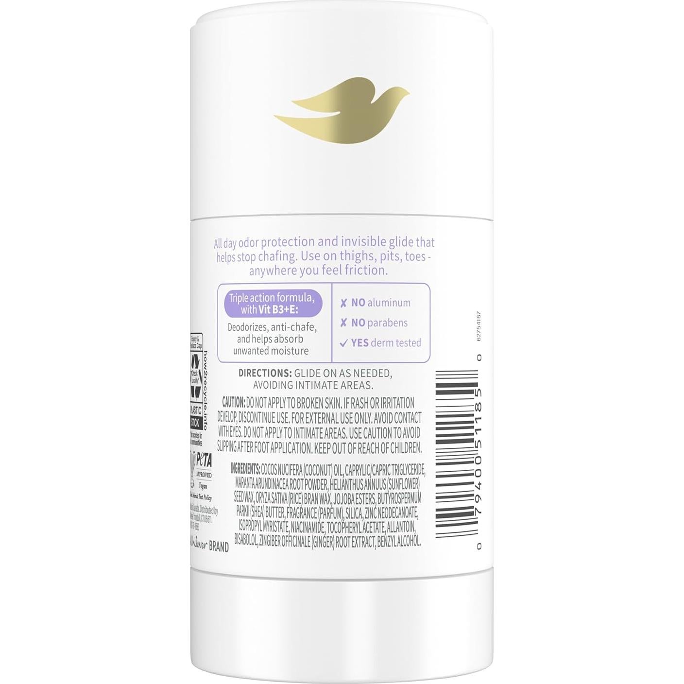 Dove Desodorante Corporal Anti-Fricción Coco y Vainilla 73.71 g