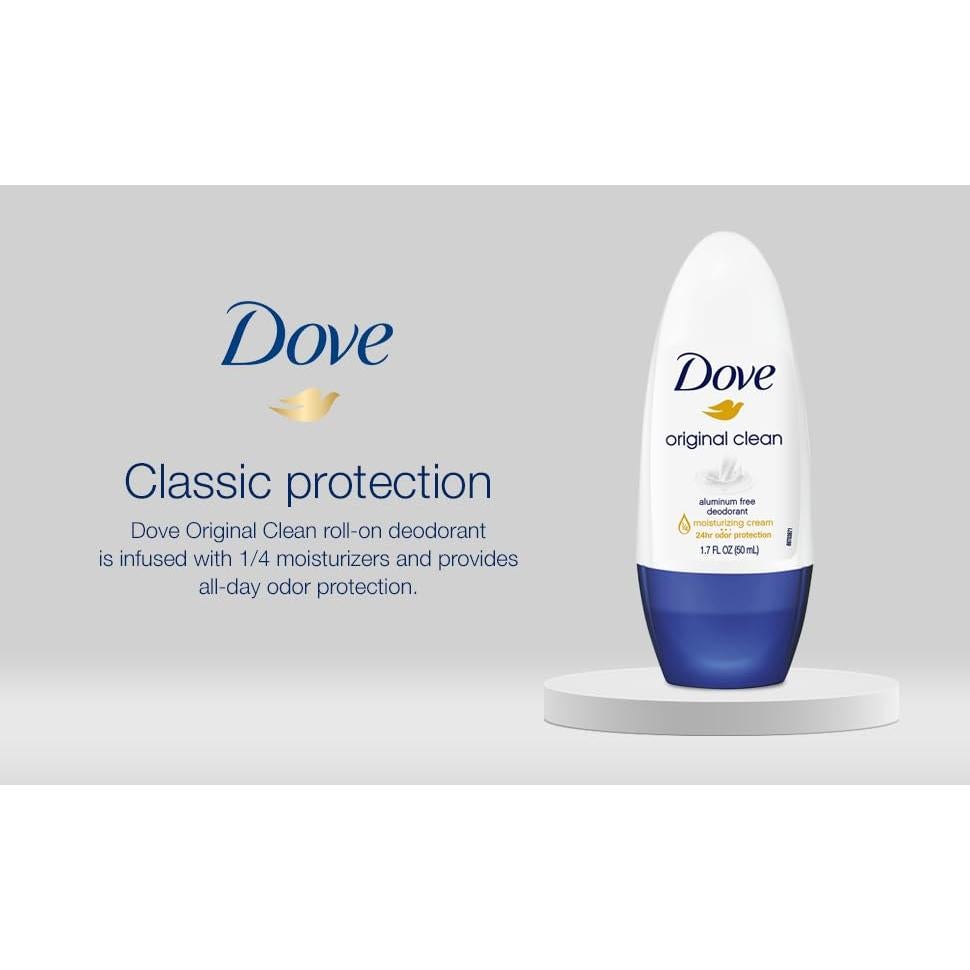 Desodorante Roll On Dove Original Clean 4x50ml Libre de Aluminio