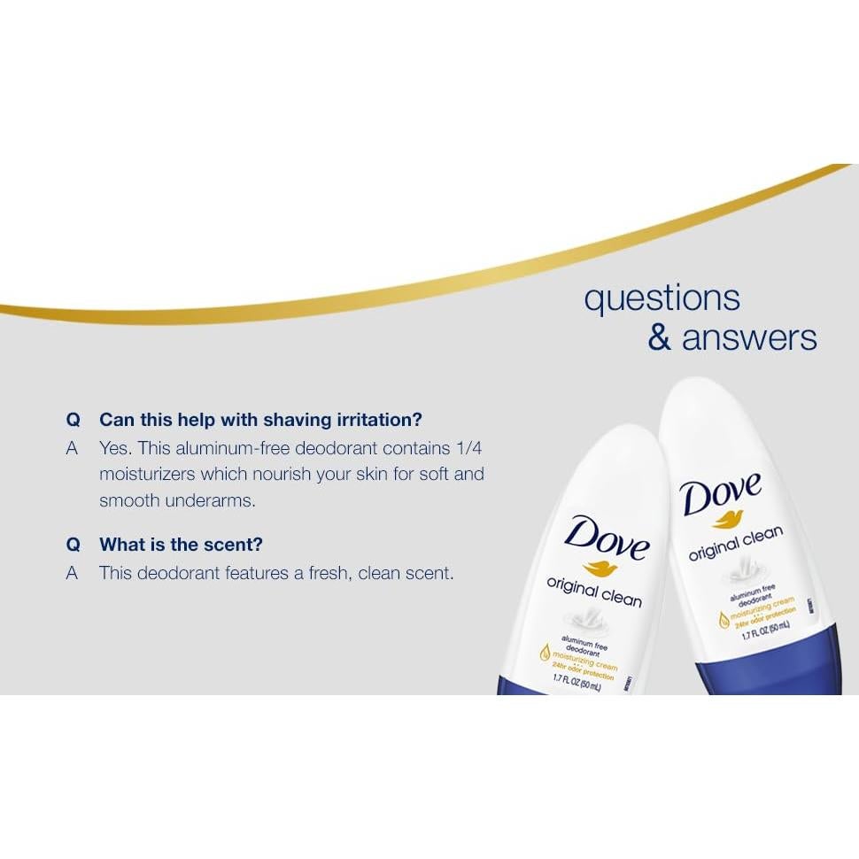 Desodorante Roll On Dove Original Clean 4x50ml Libre de Aluminio