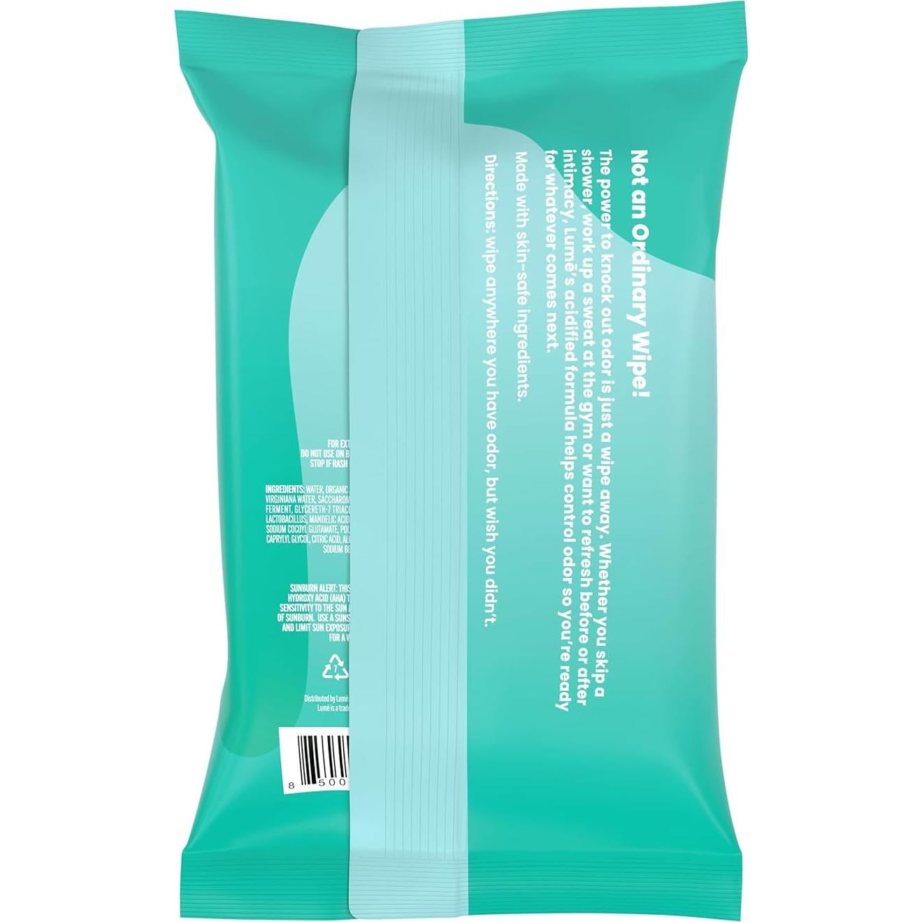 Toallitas Desodorantes Lume - Control Olores 24h - Pepino Fresco