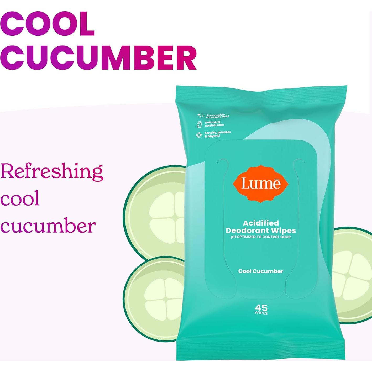 Toallitas Desodorantes Lume - Control Olores 24h - Pepino Fresco