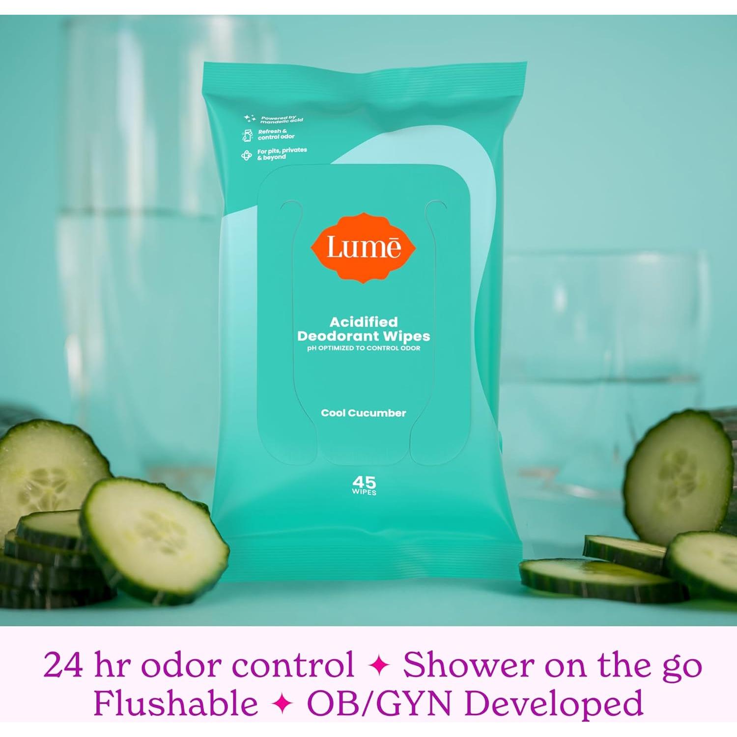 Toallitas Desodorantes Lume - Control Olores 24h - Pepino Fresco