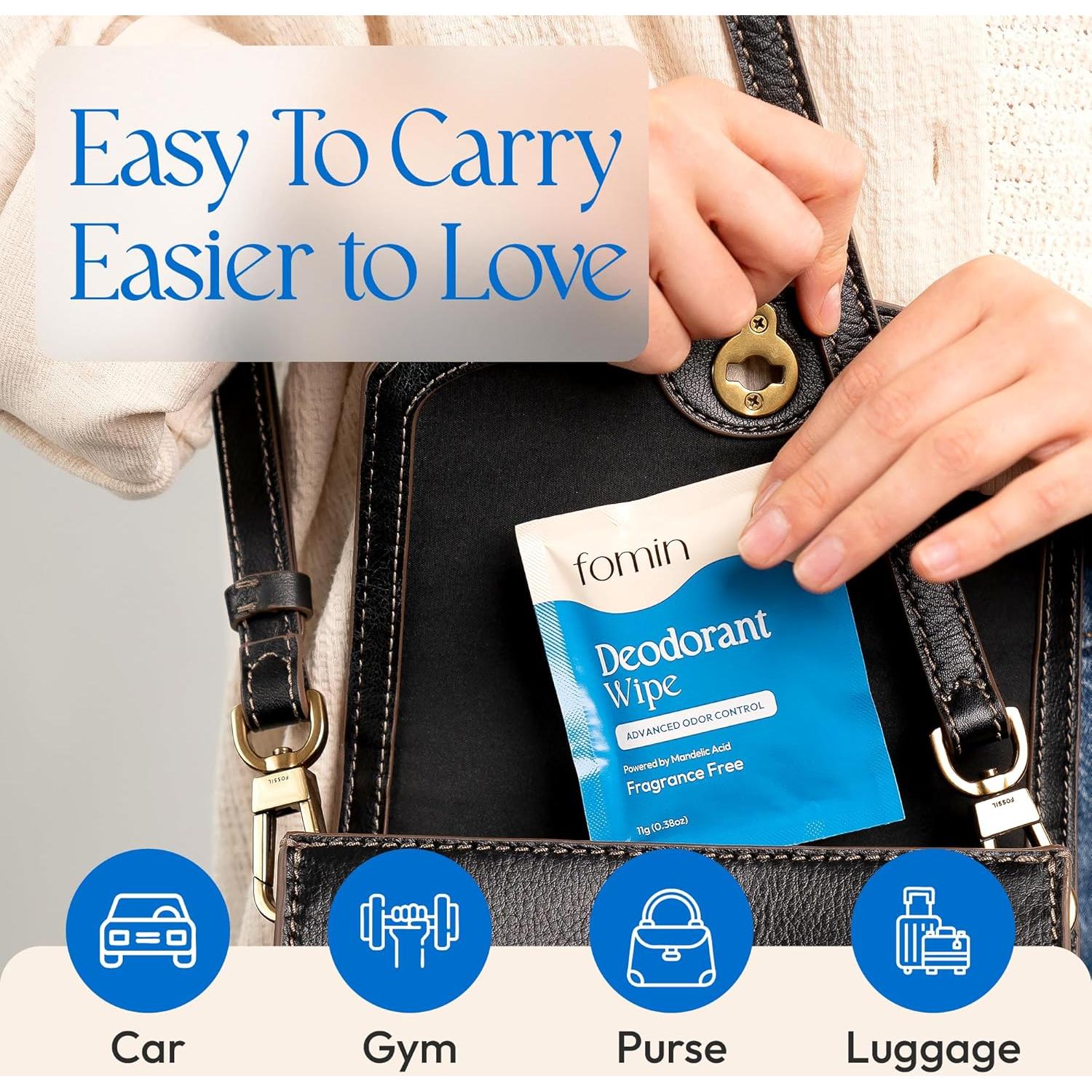 Toallitas Desodorantes Fomin Mini 50 Unidades Biodegradables