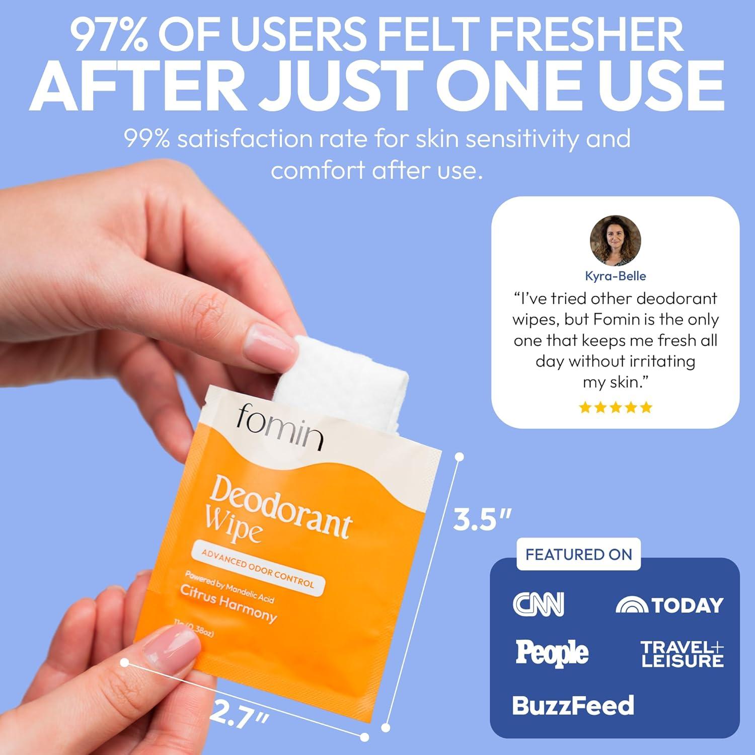 Toallitas Desodorantes Fomin Mini 50 Unidades Biodegradables