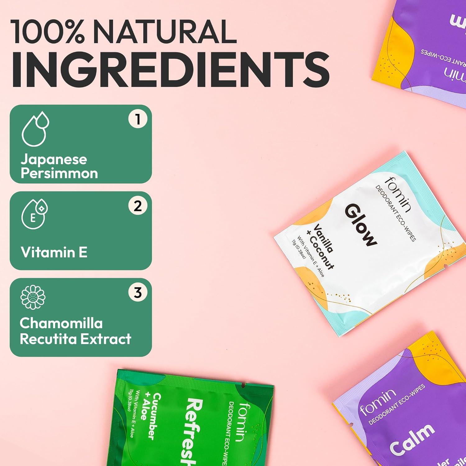 Toallitas Desodorantes FOMIN Mini Biodegradables - 15 Unidades