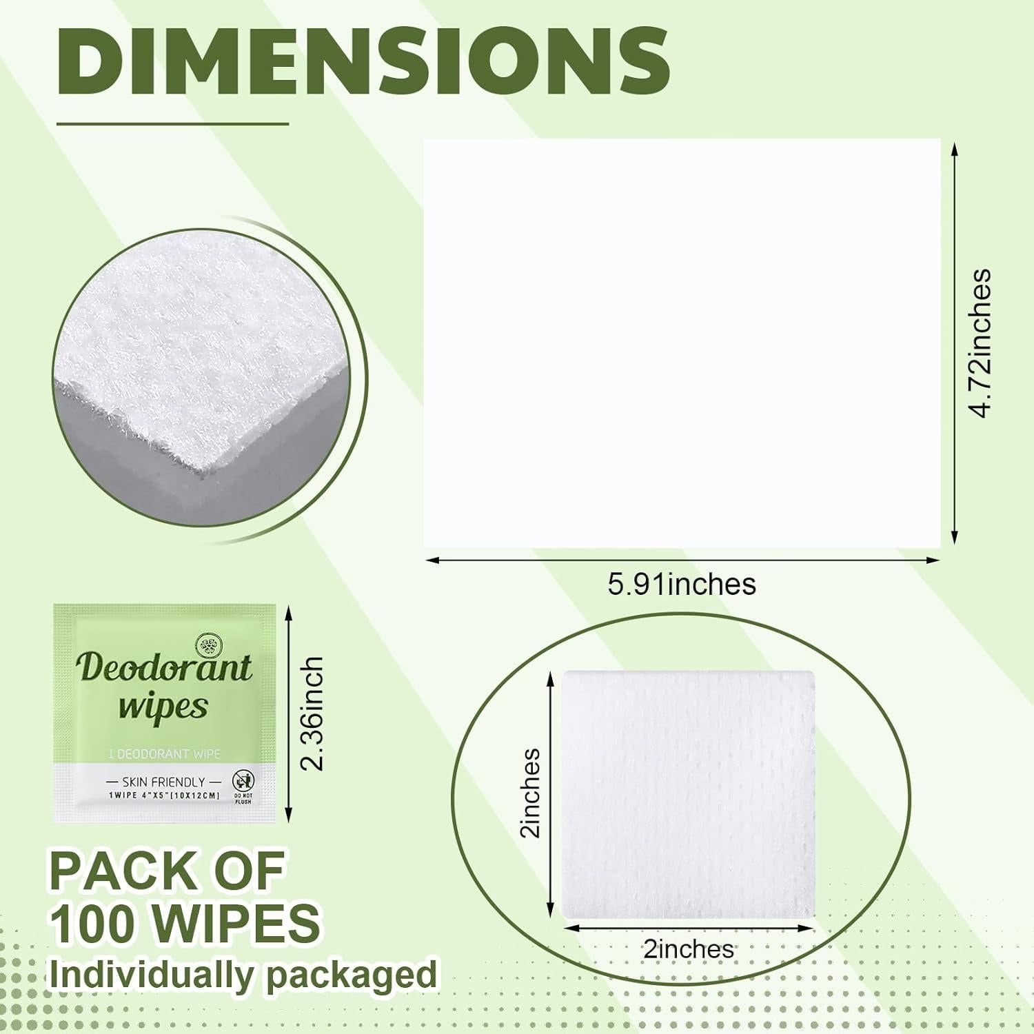 Toallitas Desodorantes Timgle 100 Pcs Pepino para Axilas