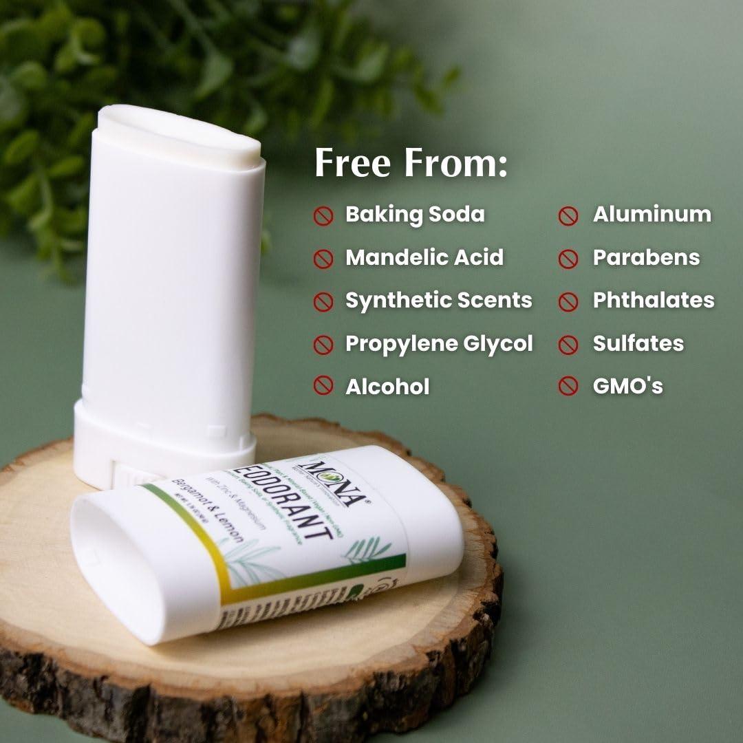 Desodorante Natural MONA para Piel Sensible - Paquete de Viaje 4x15g