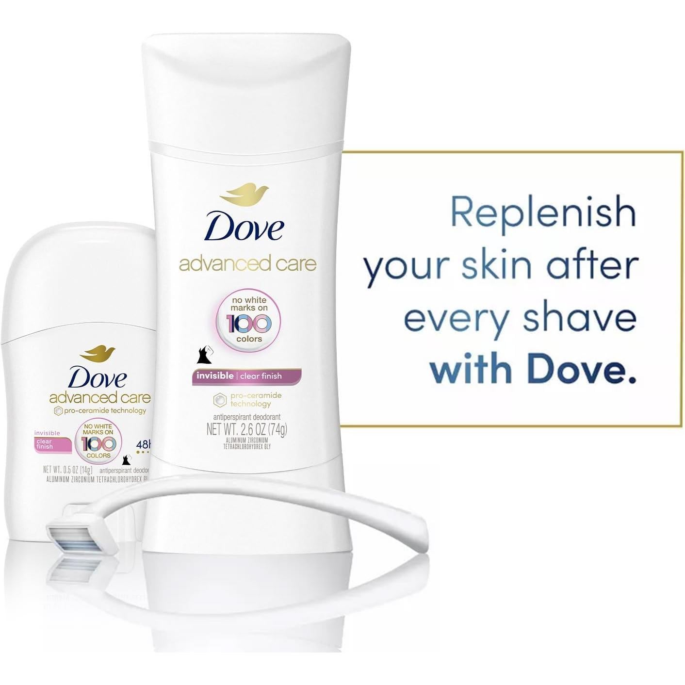 Desodorante Antitranspirante Dove Mujeres 2x73.93g + Viaje 14.17g