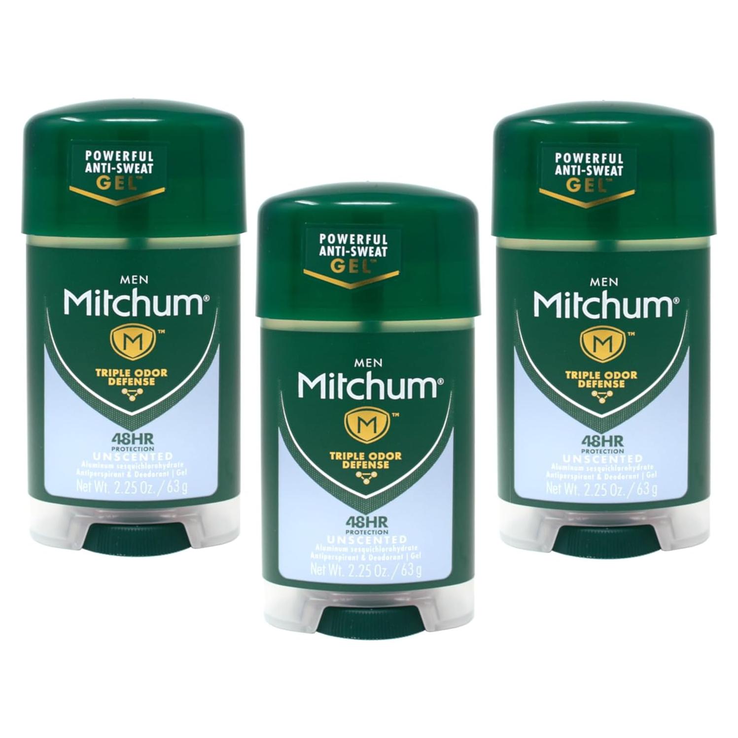 Mitchum Gel Antitranspirante Desodorante Sin Fragancia 3x63g
