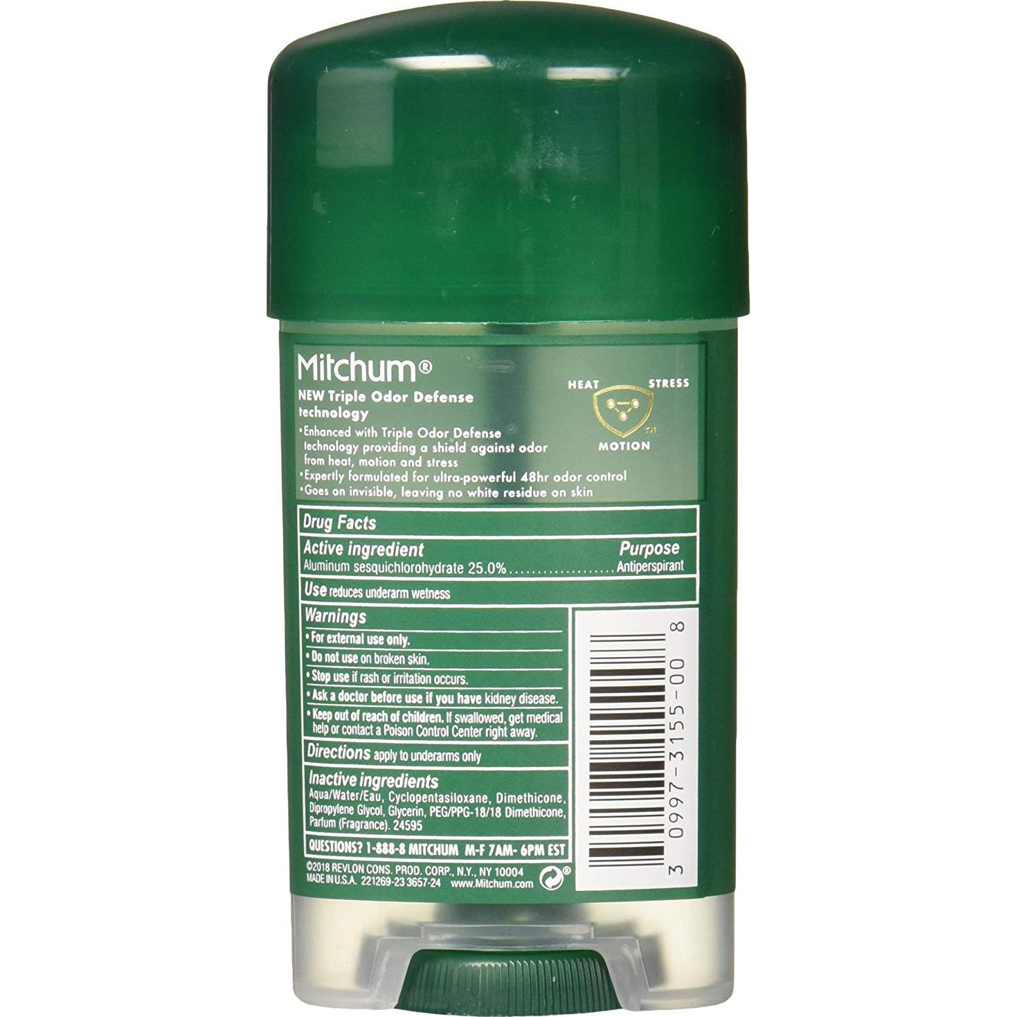 Mitchum Gel Antitranspirante Sin Fragancia para Hombres 3x63.5g