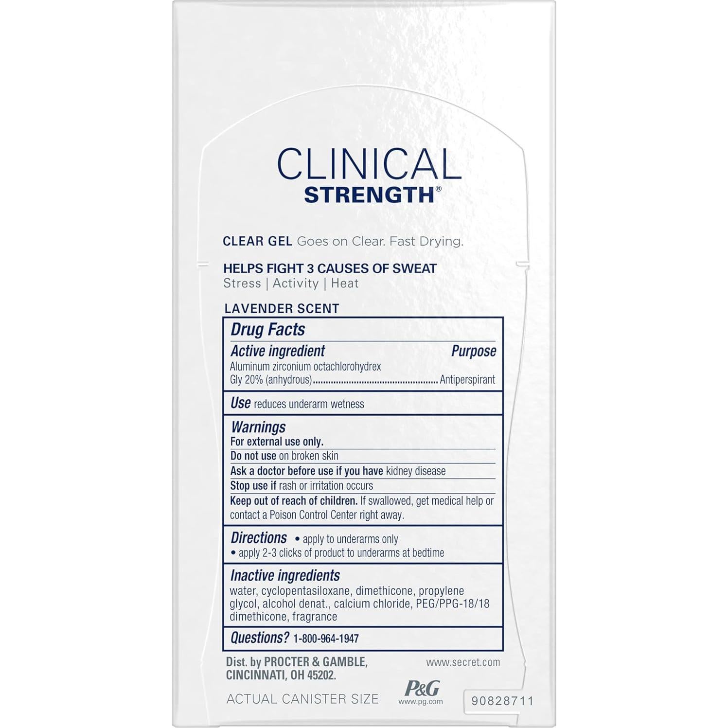 Desodorante Antitranspirante Gel Secret Lavanda 45 g