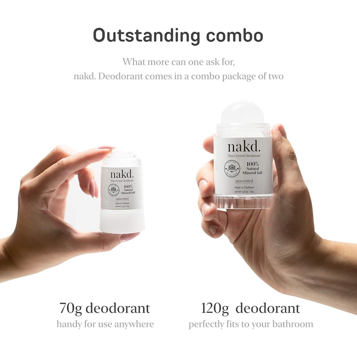 Desodorante Natural de Cristal Vasarii - 2 Bastones 120g + 70g