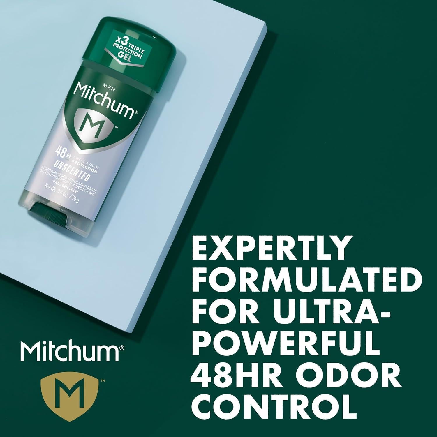 Antitranspirante Gel Mitchum para Hombres 96g Sin Fragancia 2 Pzas