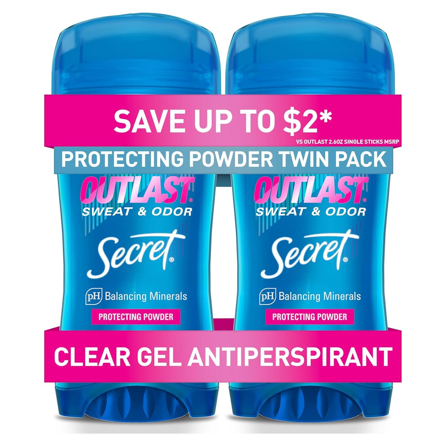 Desodorante Antitranspirante Secret Outlast Mujeres 73.9 g x2