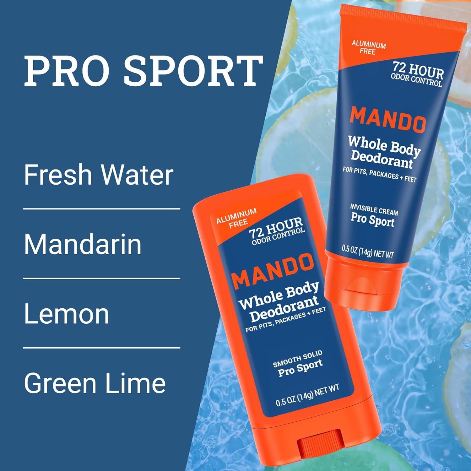 Desodorante Corporal Mando Pro Sport - 2x0.5oz Sin Aluminio