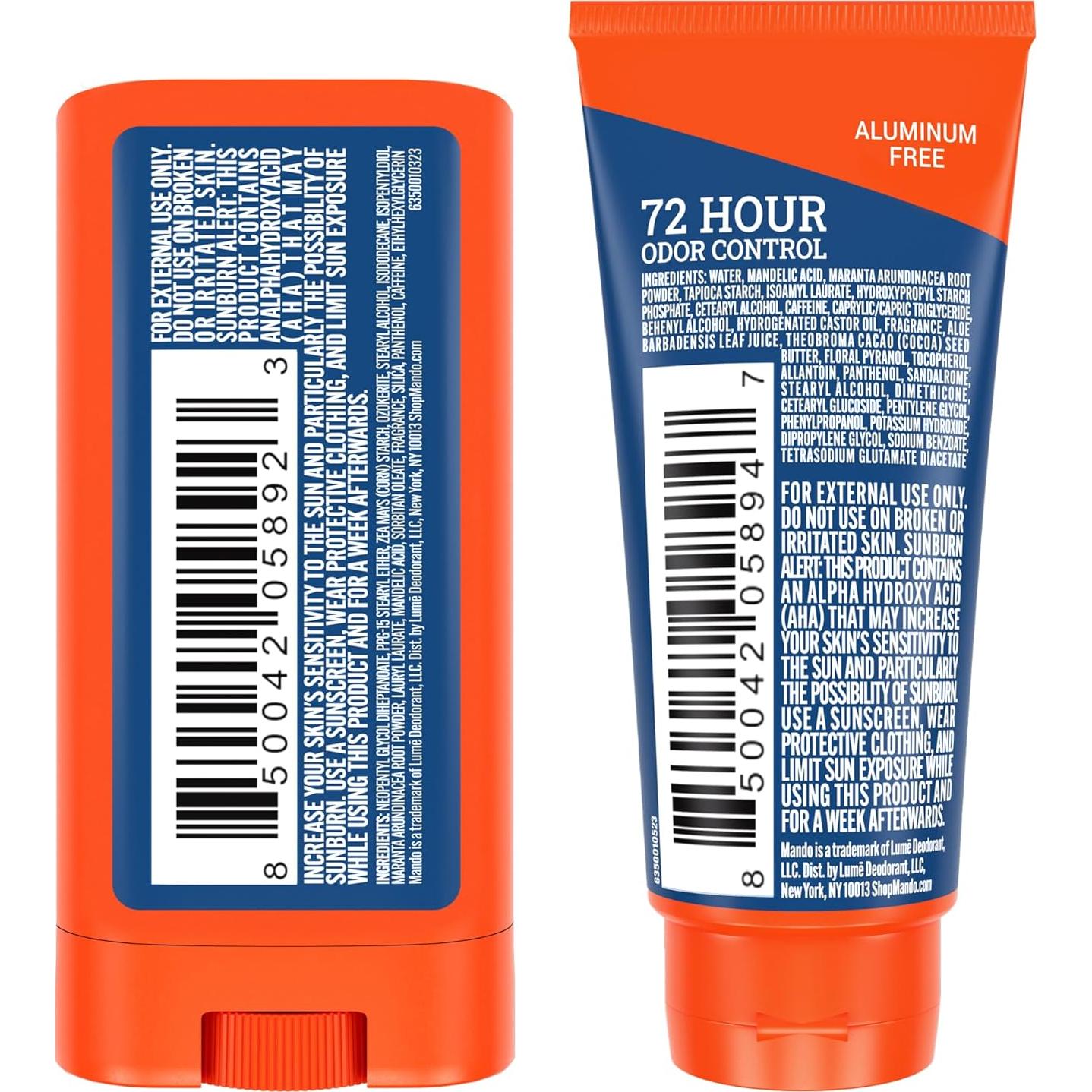 Desodorante Corporal Mando Pro Sport - 2x0.5oz Sin Aluminio