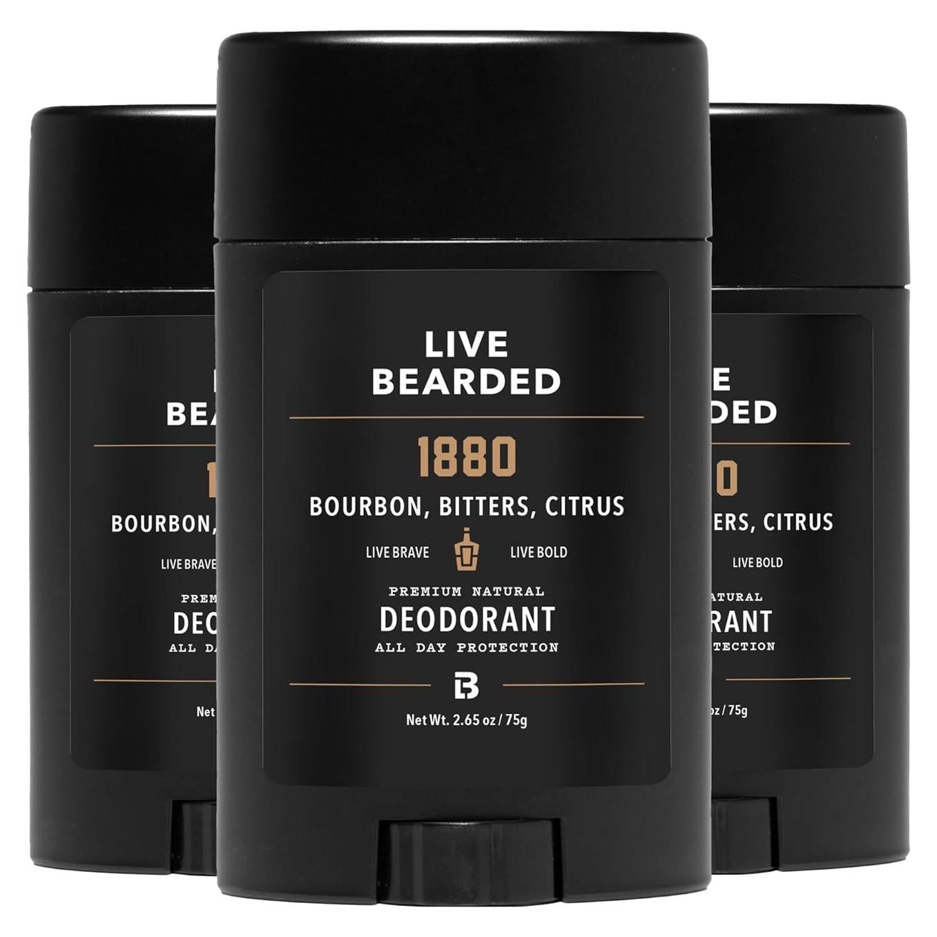 Desodorante Natural para Hombres Live Bearded 1880 - 3 Barras 75g