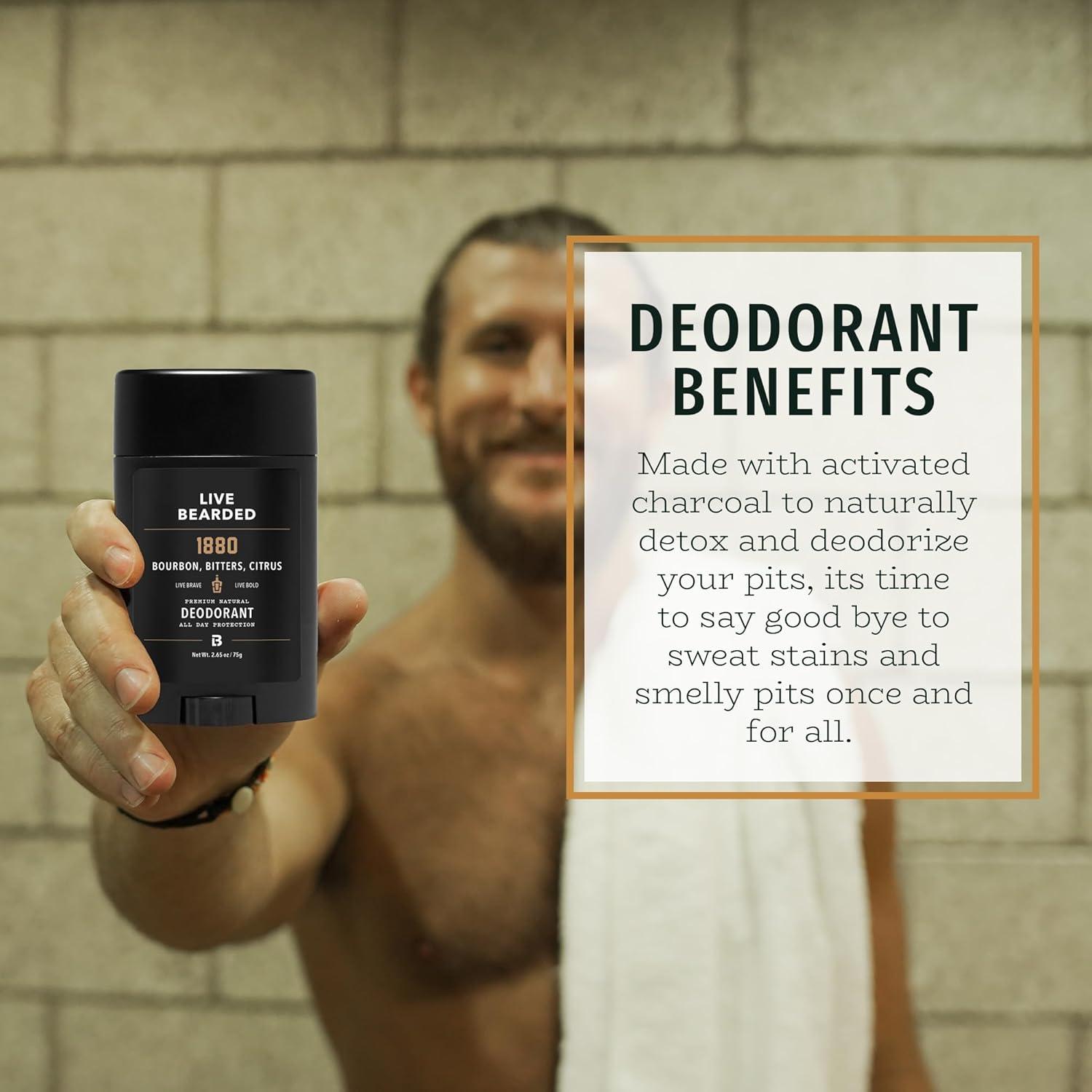 Desodorante Natural para Hombres Live Bearded 1880 - 3 Barras 75g