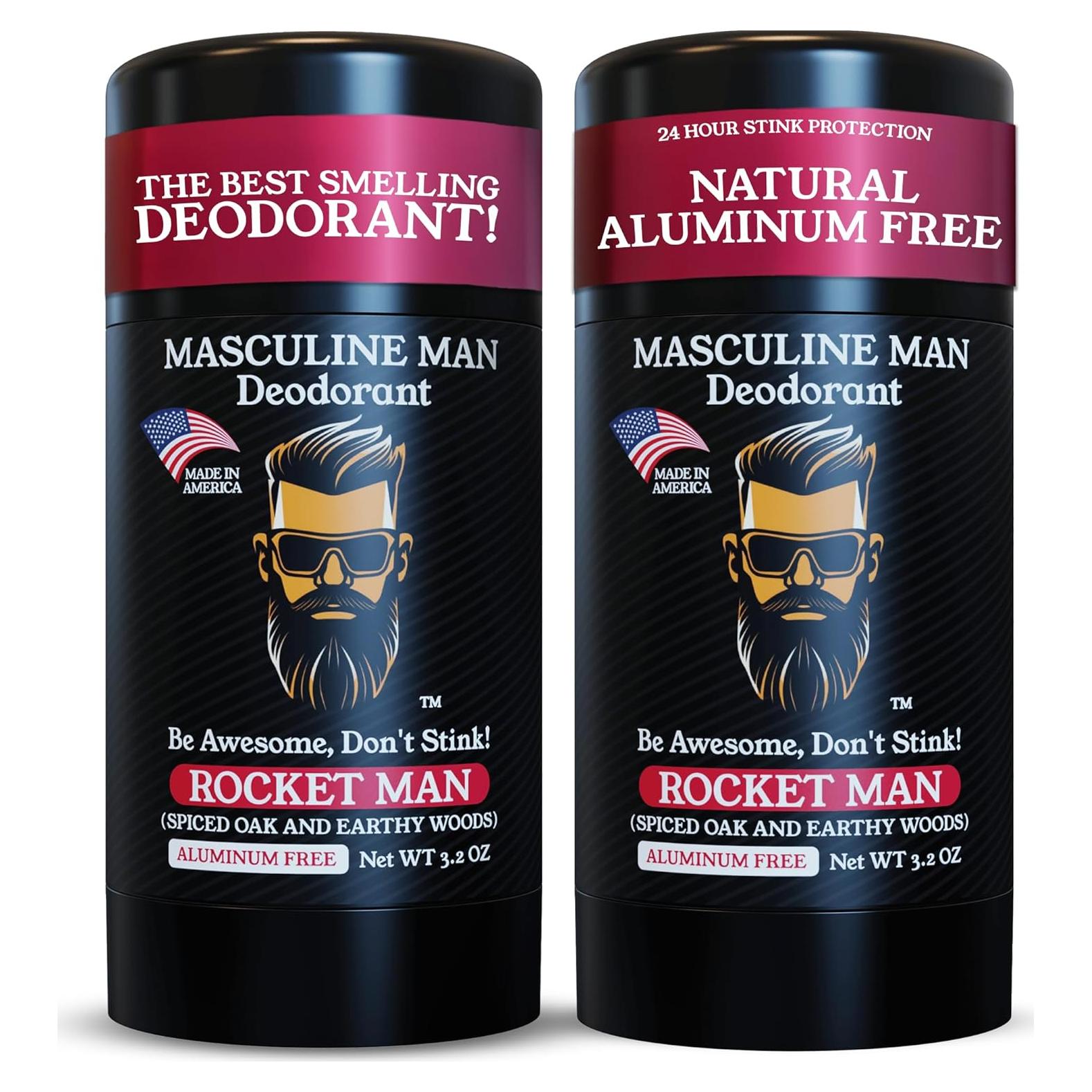 Desodorante Hombre Cohete - Libre de Aluminio 90.7g - 2 Piezas