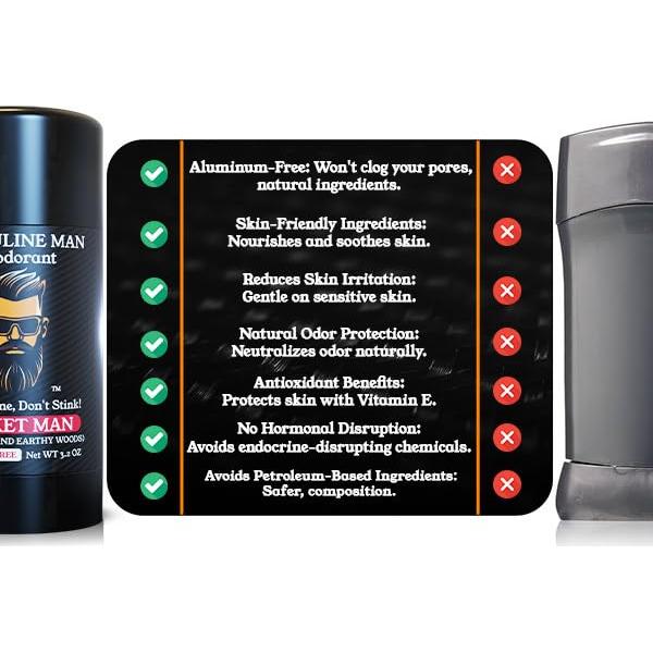 Desodorante Hombre Cohete - Libre de Aluminio 90.7g - 2 Piezas