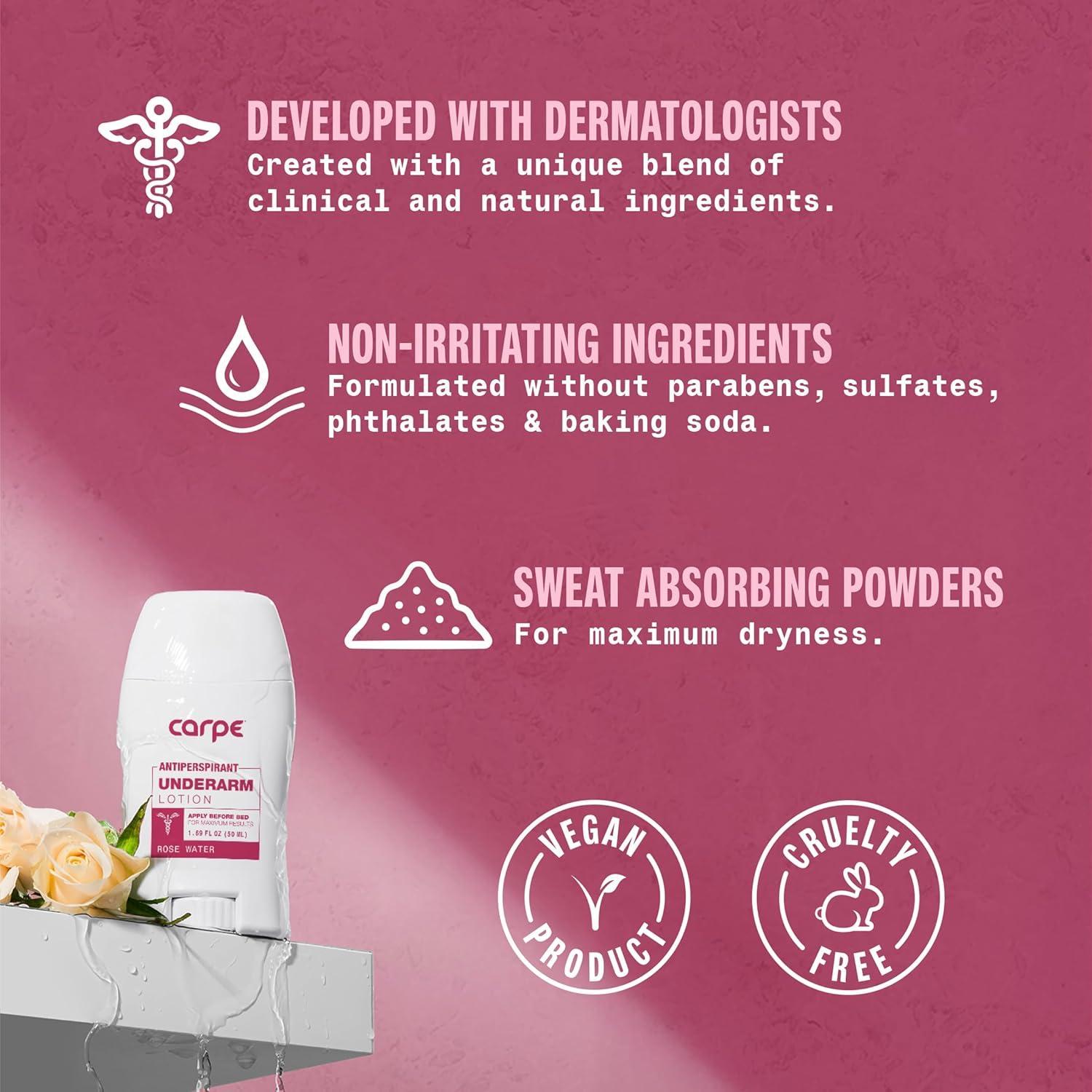 Antitranspirante Carpe 50 ml Agua de Rosa para Axilas