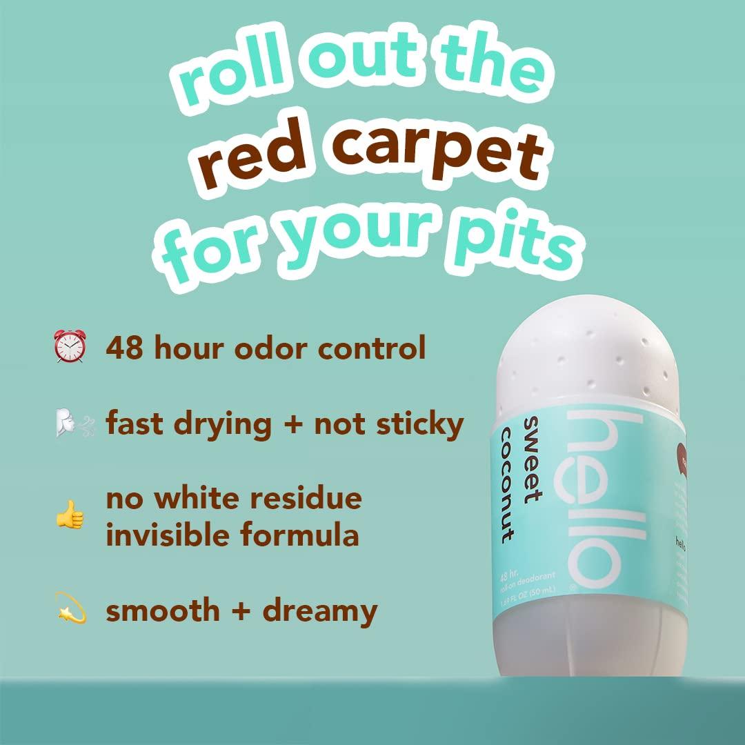 Desodorante Roll On Coco Dulce Hello 48g - Paquete de 2