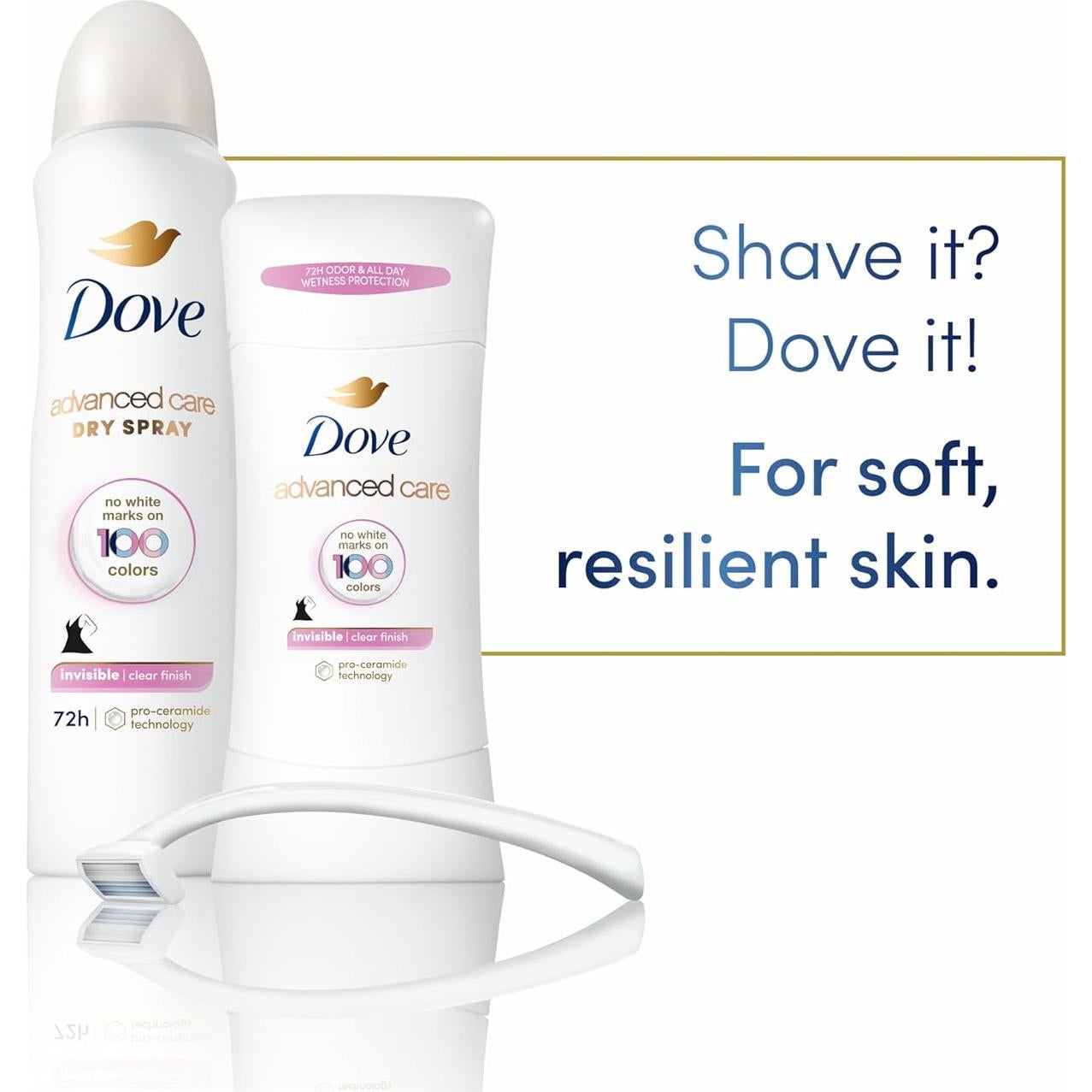 Desodorante Antitranspirante Dove Cuidado Avanzado 107g Acabado Claro