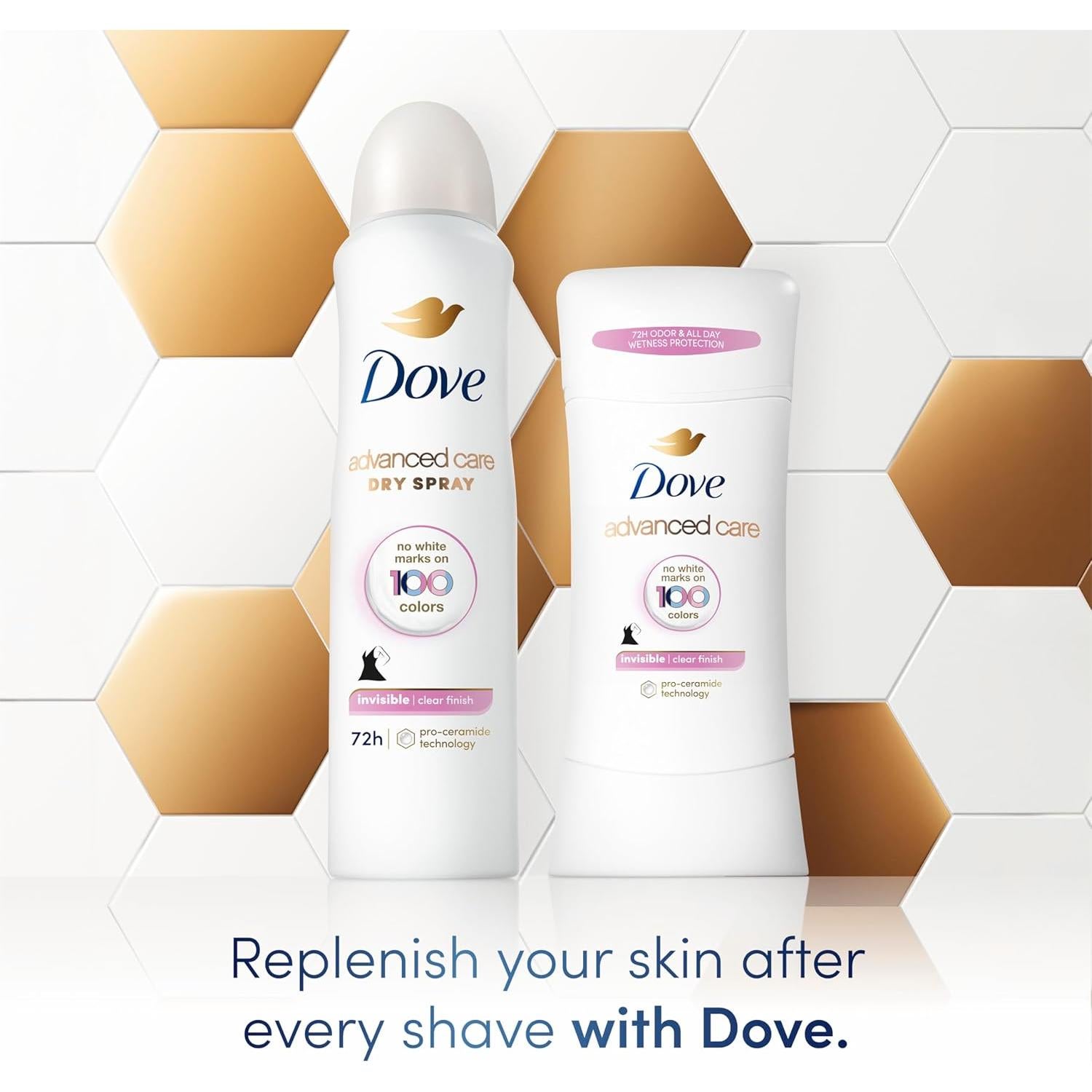 Desodorante Antitranspirante Dove Cuidado Avanzado 107g Acabado Claro