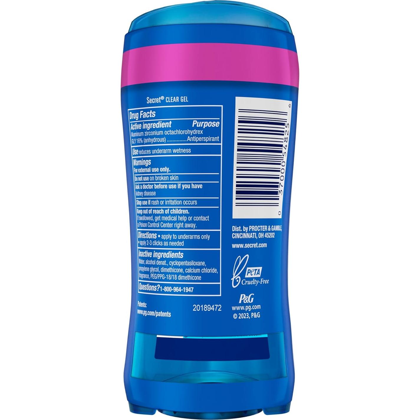 Desodorante Antitranspirante Secret Outlast Mujeres 72h Gel 2 Pack