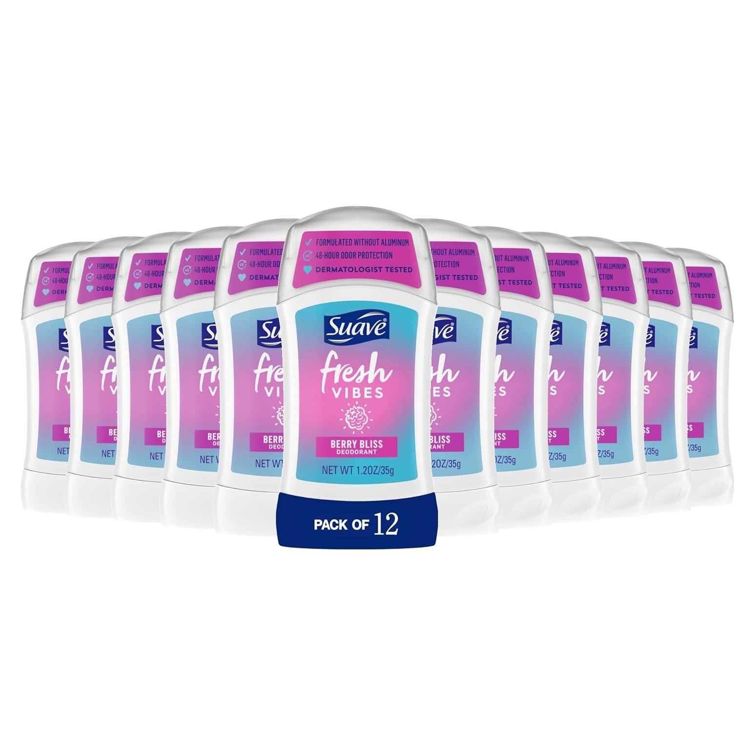 Desodorante en Barra Suave Fresh Vibes Berry Bliss 34g - 12 Unidades