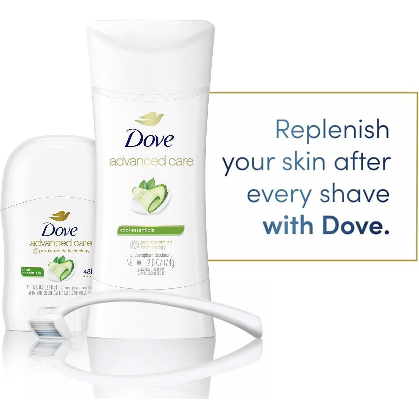 Desodorante Antitranspirante Dove 2-Pack + Mini 14g - Té Verde