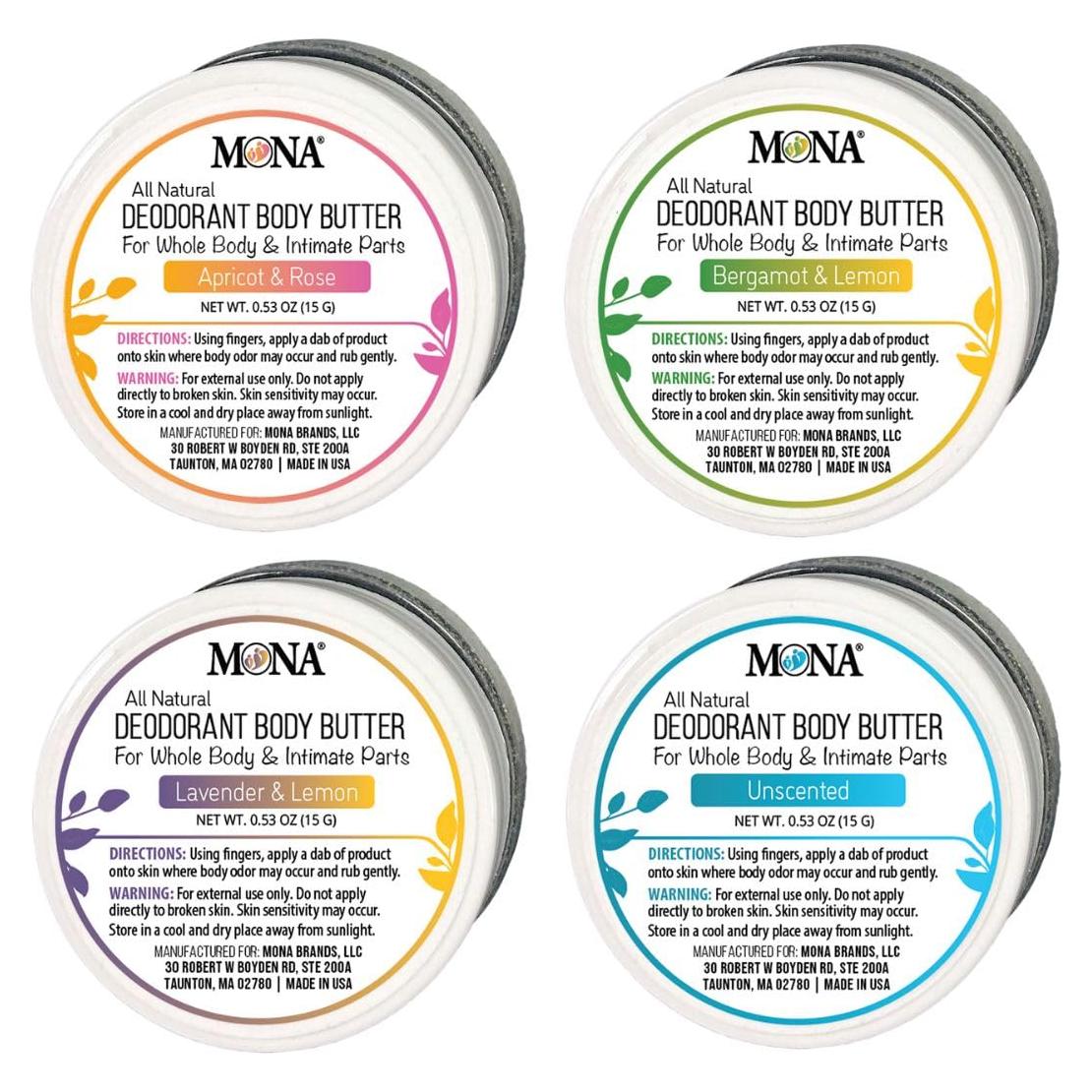 Crema Desodorante Corporal Natural MONA 4x15g Vegano