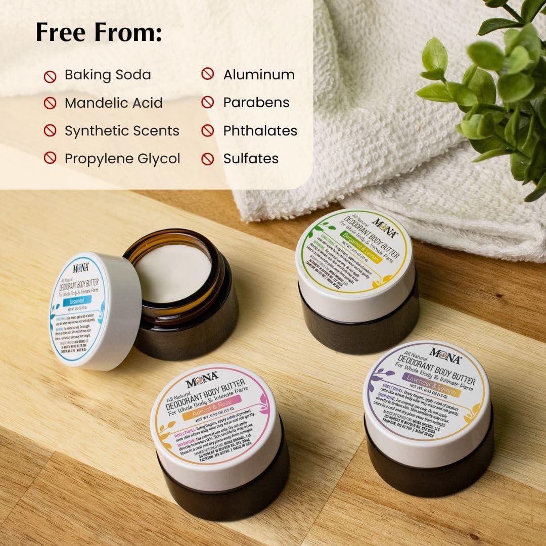 Crema Desodorante Corporal Natural MONA 4x15g Vegano