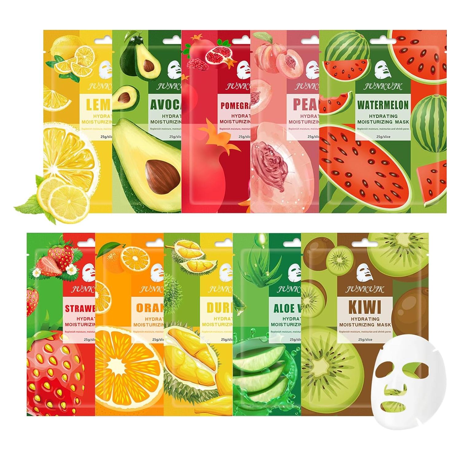 Set de 10 Mascarillas Faciales Hidratantes JunKuJK - Cuidado Piel