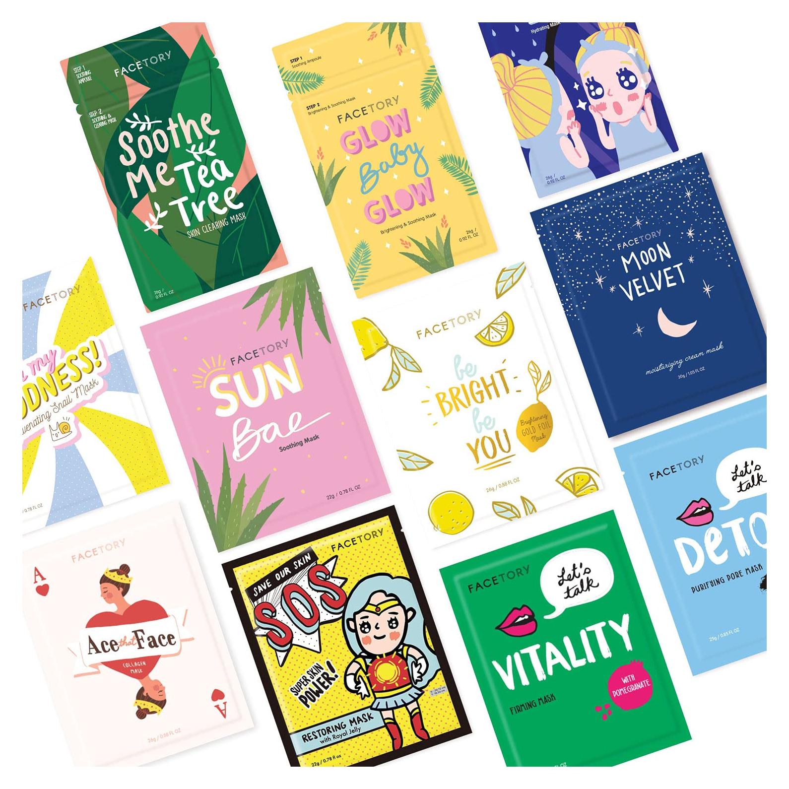 Mascarillas Faciales Premium FaceTory - Colección Favorita 11 Piezas