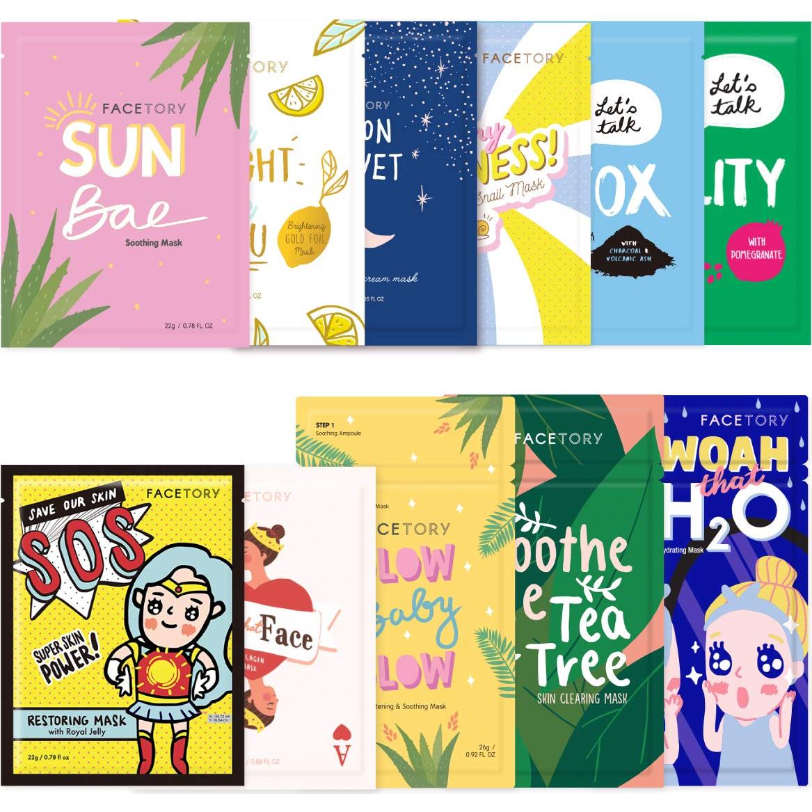 Mascarillas Faciales Premium FaceTory - Colección Favorita 11 Piezas