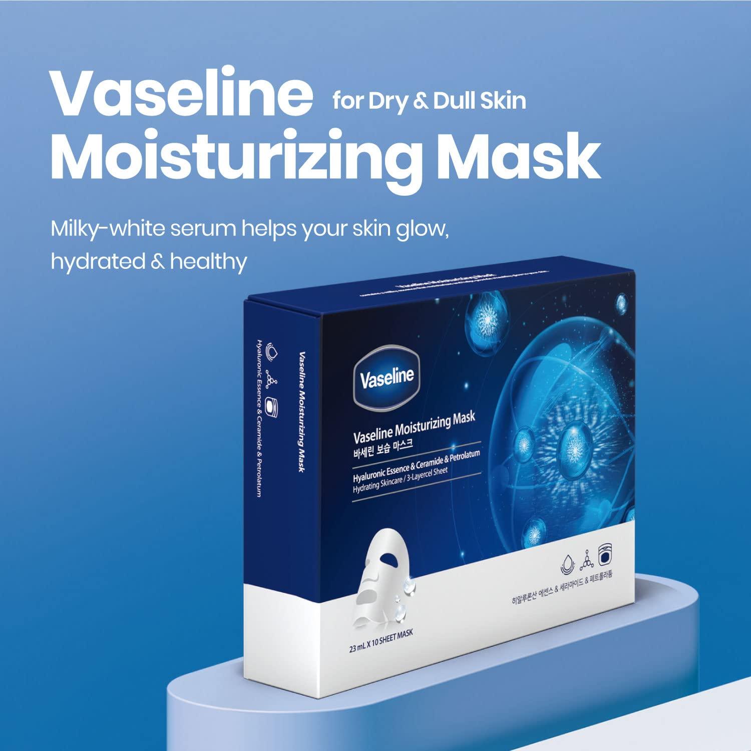 Mascarilla Facial Hidratante Vaseline 10 Unidades - Hidratación y Barrera Cutánea