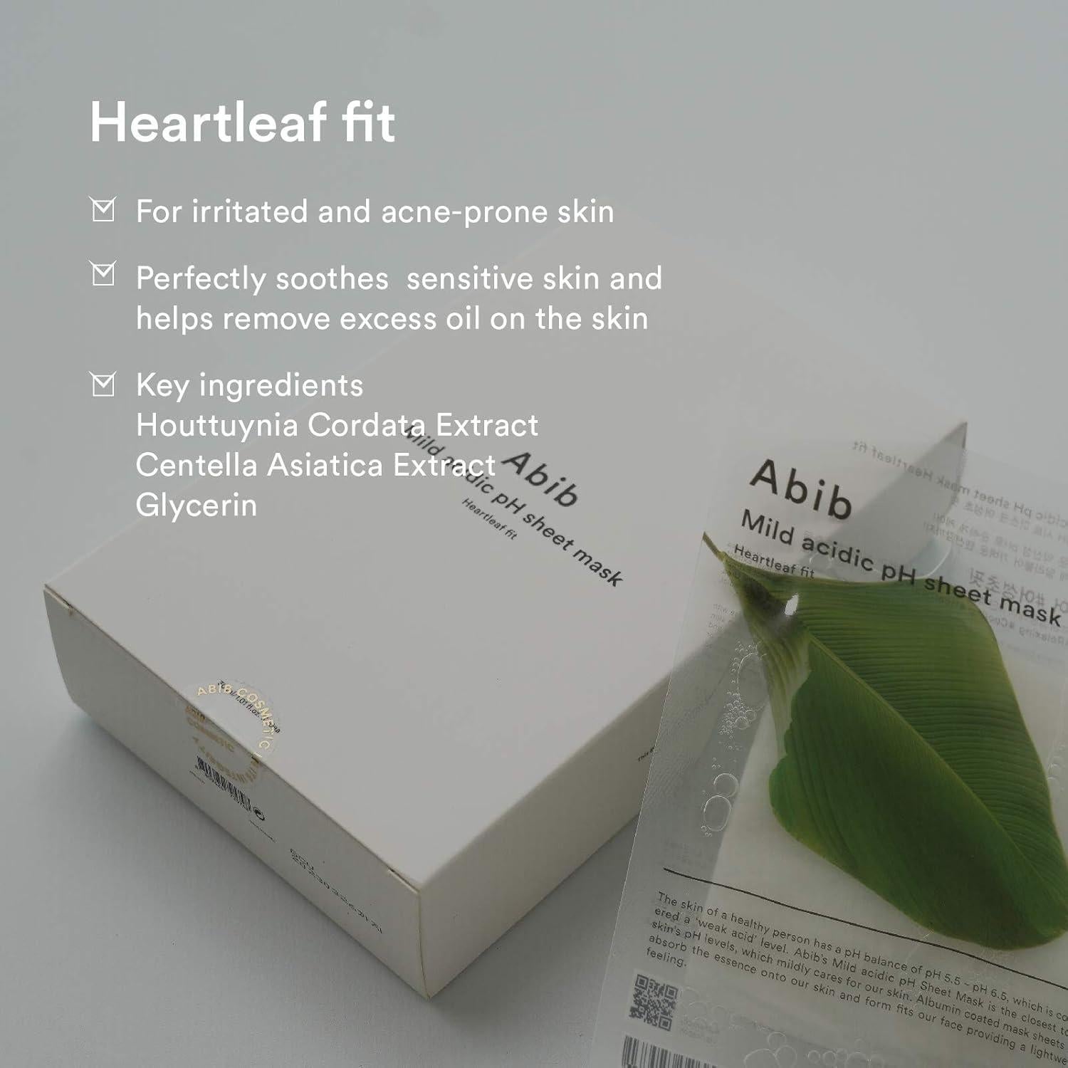Mascarilla de hoja Abib Heartleaf Fit 30ml - 10 piezas