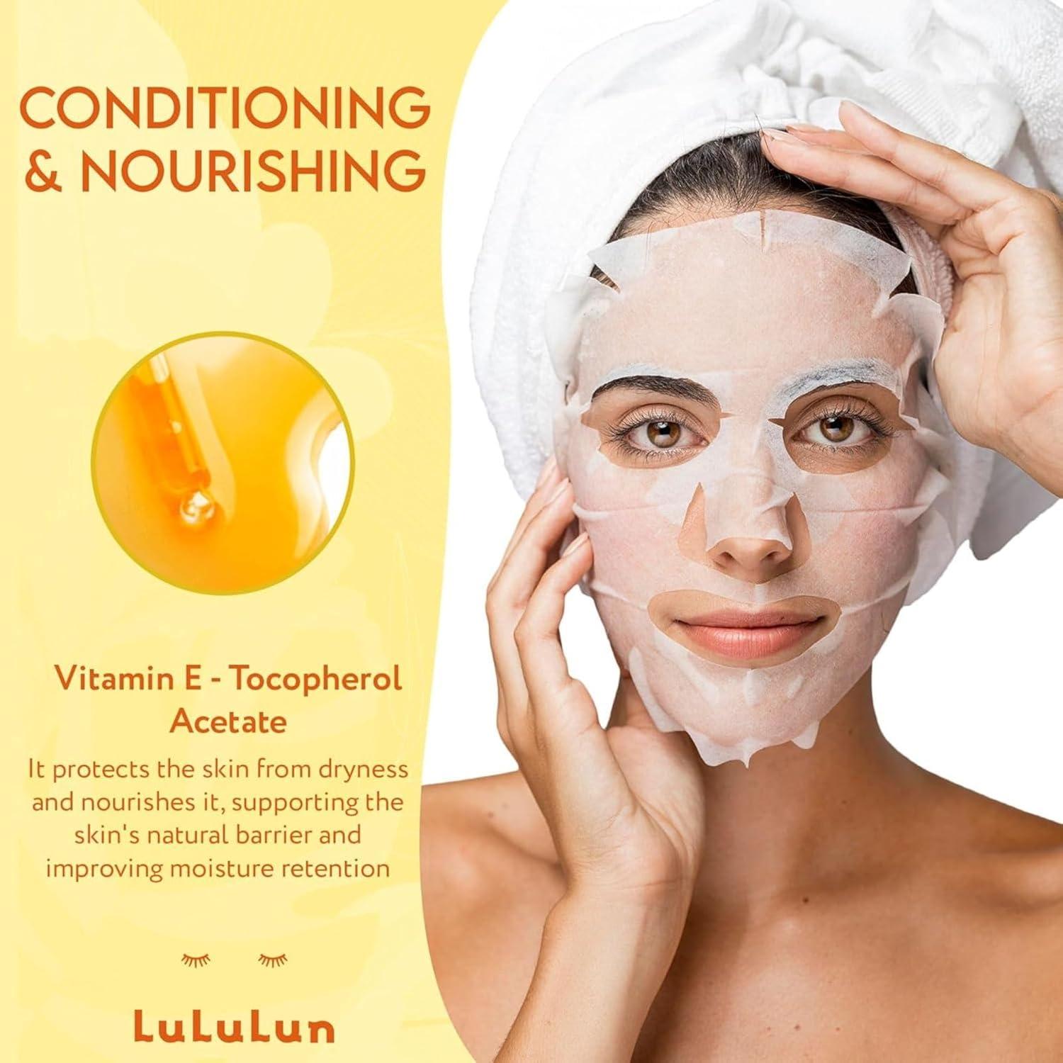 Mascarilla Facial Lululun HYDRA V 28 Hojas Vitamina C y Hierbas